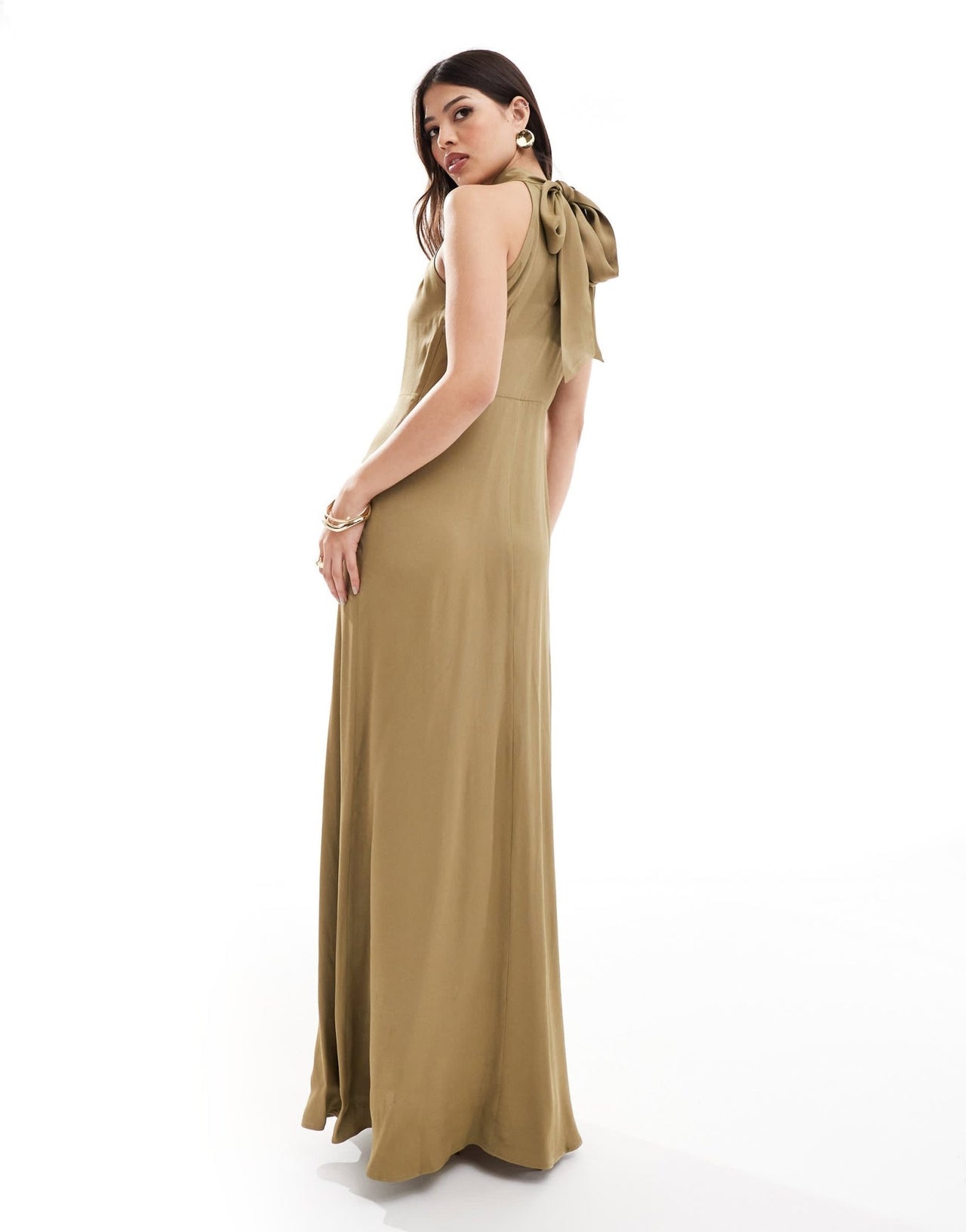 Maids to Measure Bridesmaid high neck maxi dress in olive - ASOS Sample Sale EU Store