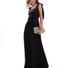 Maids to Measure Bridesmaid tie shoulder maxi dress in black