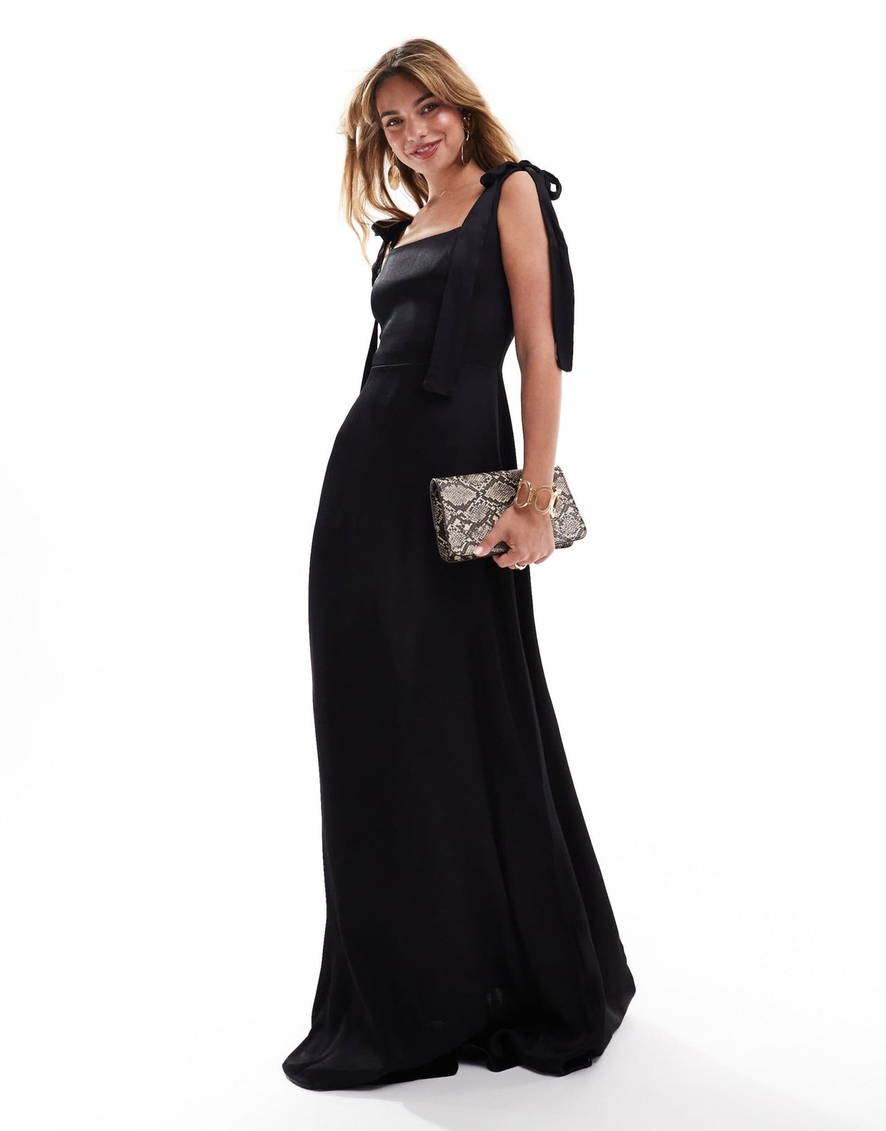 Maids to Measure Bridesmaid tie shoulder maxi dress in black - ASOS Sample Sale EU Store