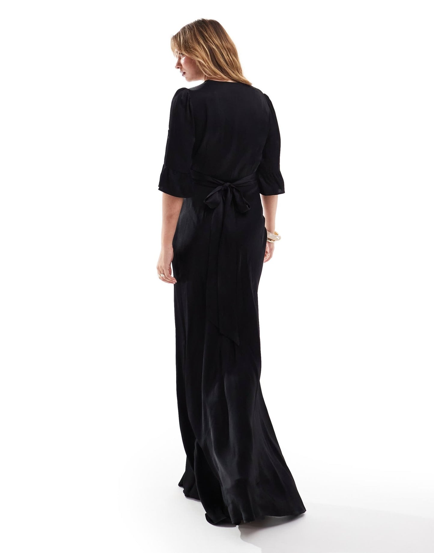 Maids to Measure Bridesmaid v neck button front maxi dress in black - ASOS Sample Sale EU Store