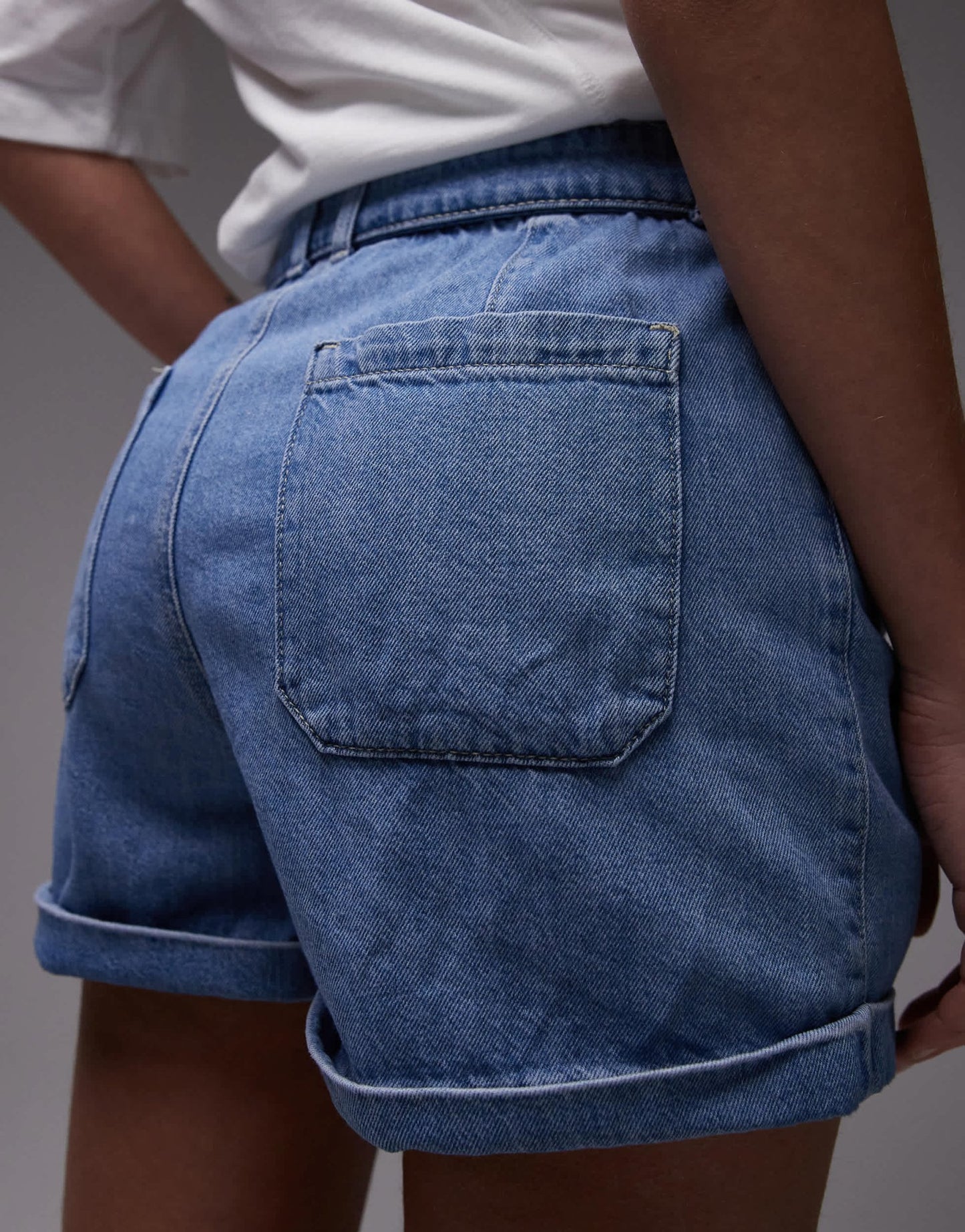 Mango belted denim shorts in light blue - ASOS Sample Sale EU Store