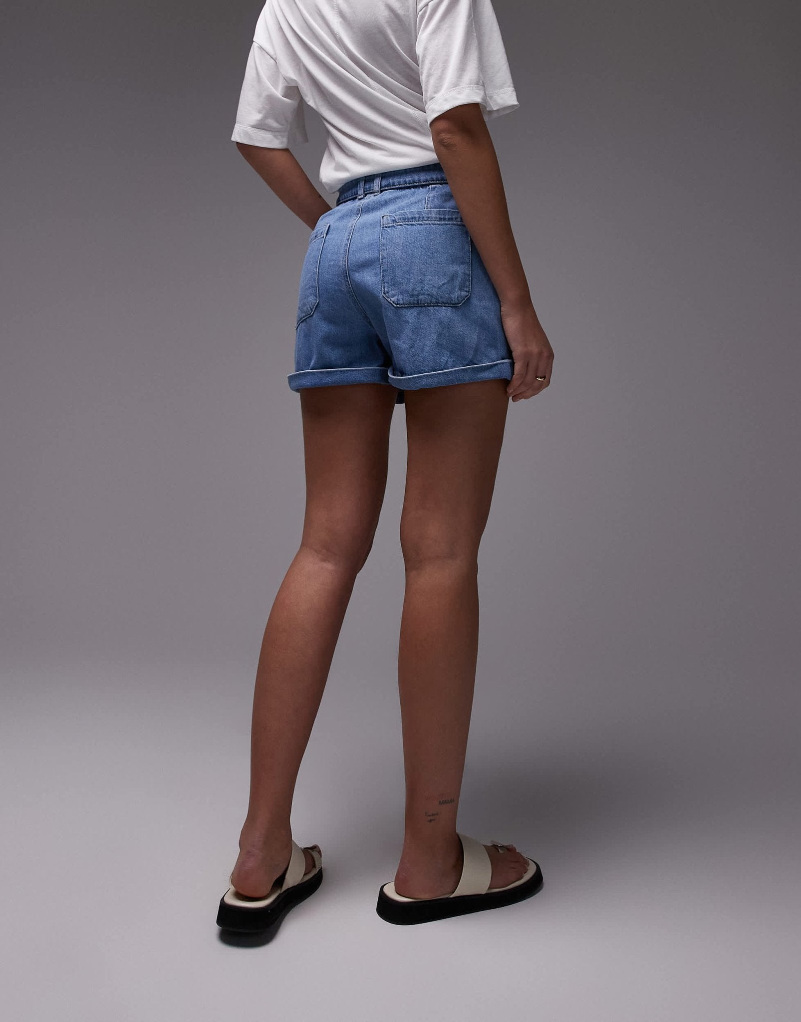 Mango belted denim shorts in light blue - ASOS Sample Sale EU Store