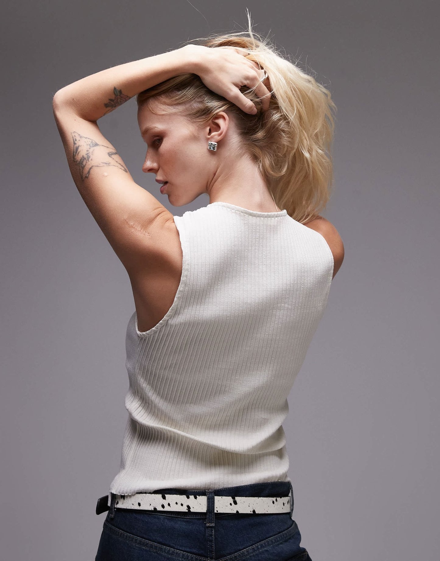 Mango button down jersey waistcoat in white - ASOS Sample Sale EU Store