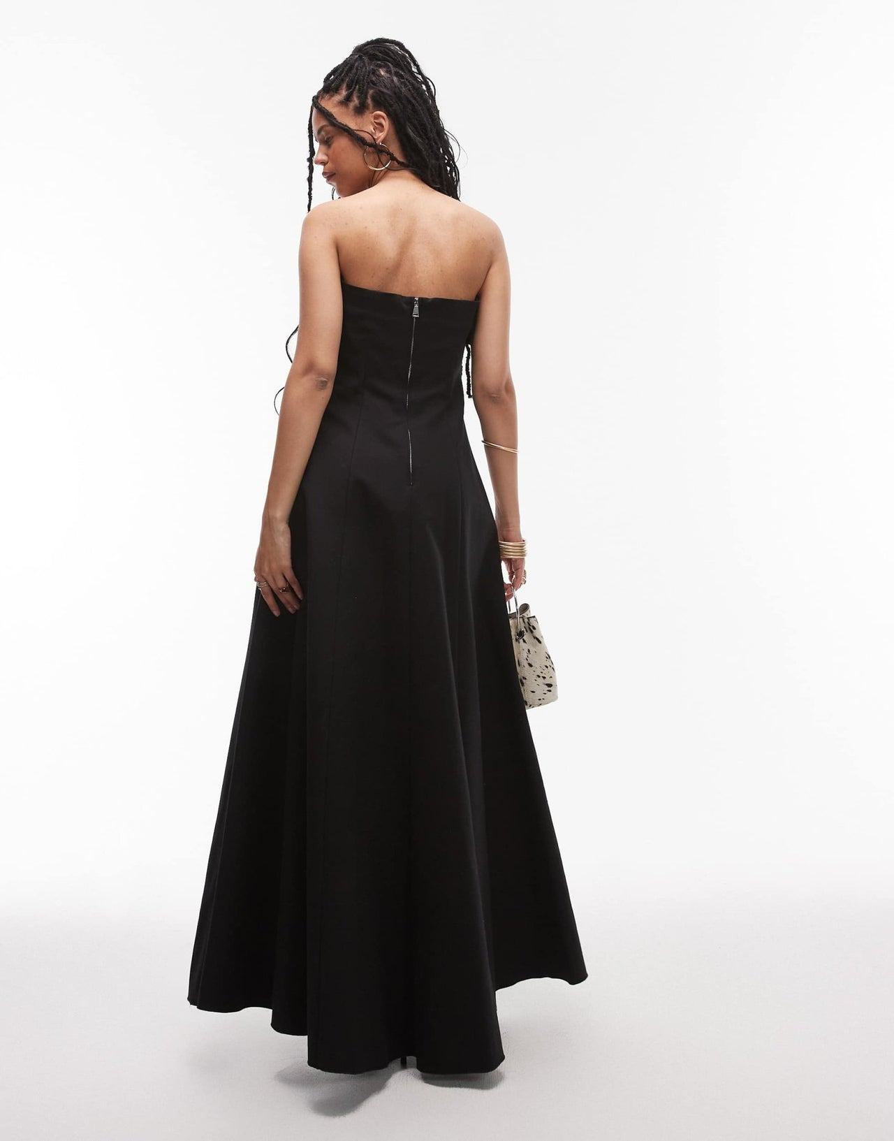 Mango Capsule bandeau structured midi dress in black - ASOS Sample Sale EU Store