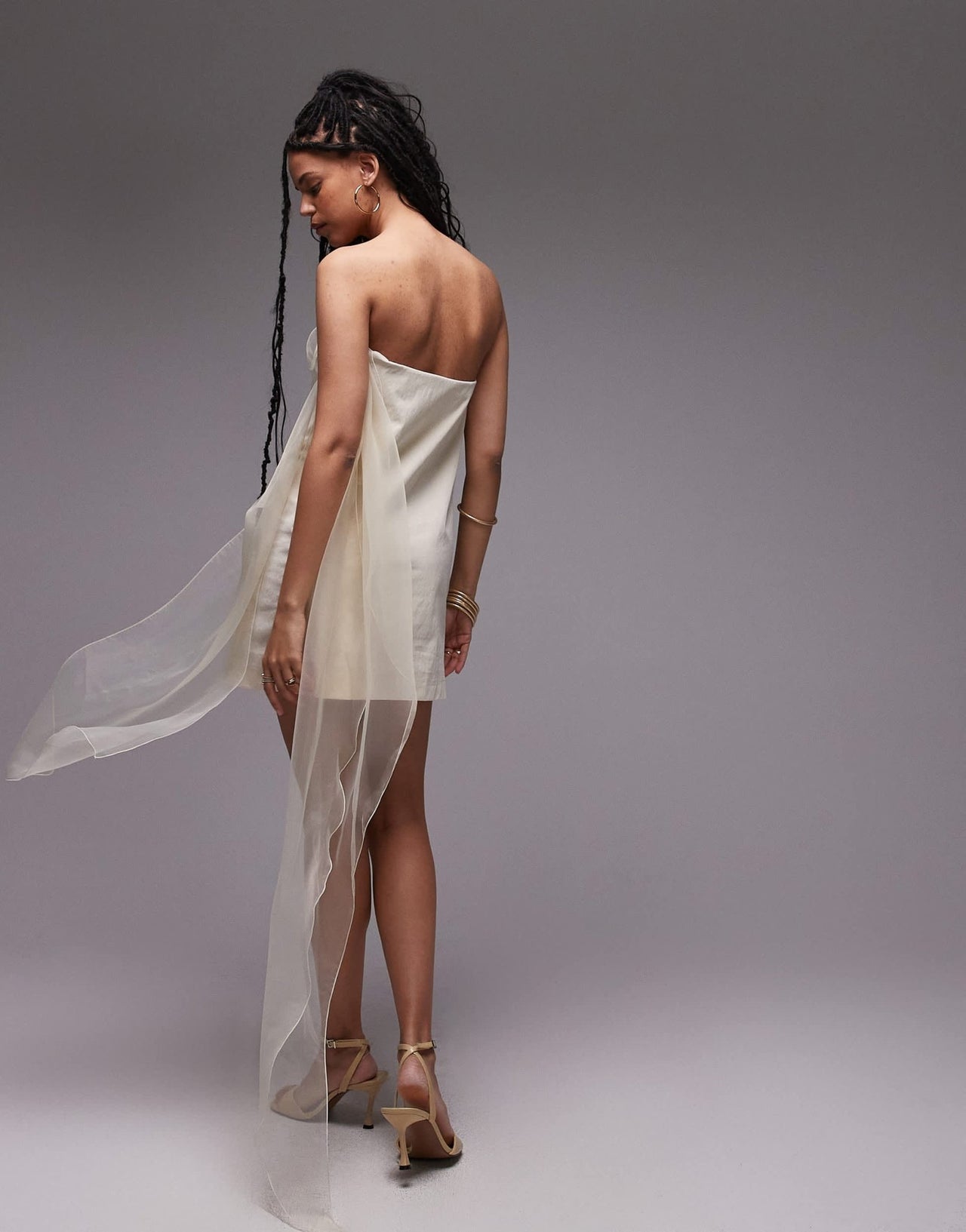 Mango Capsule organza bow bandeau mini dress in white - ASOS Sample Sale EU Store
