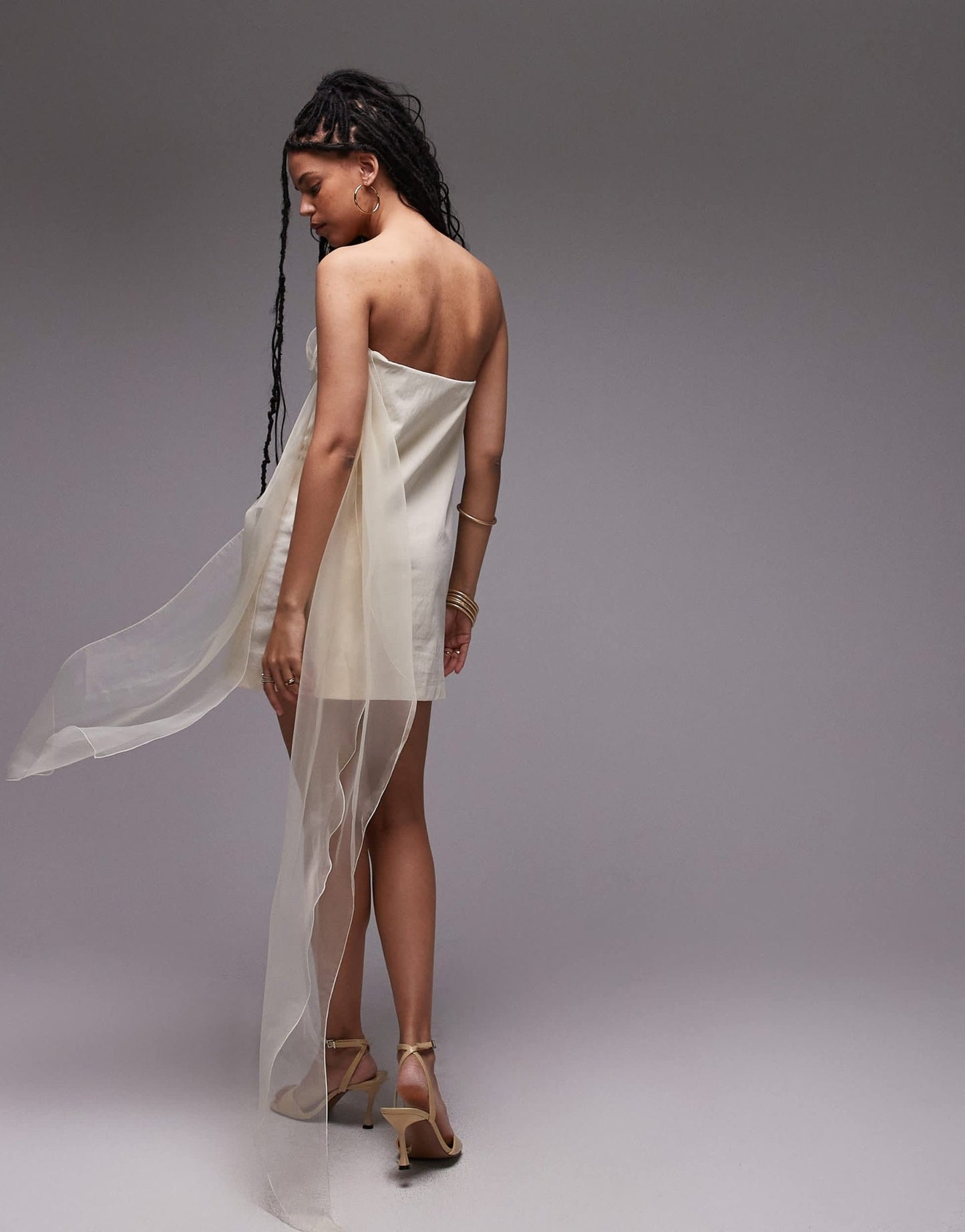 Mango Capsule organza bow bandeau mini dress in white - ASOS Sample Sale EU Store