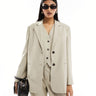 Mango co-ord dad blazer in beige