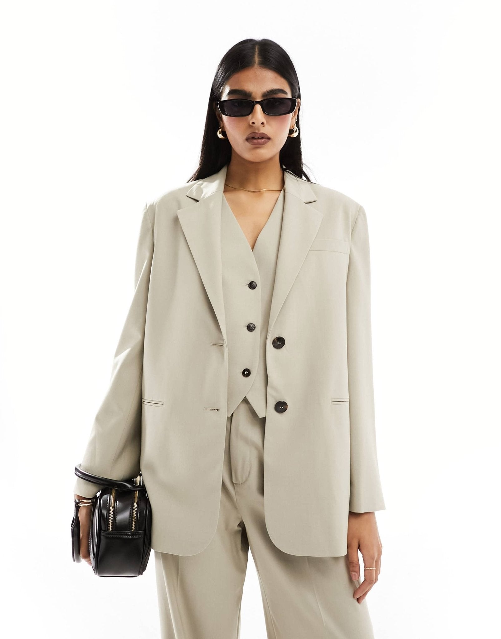 Mango co - ord dad blazer in beige - ASOS Sample Sale EU Store