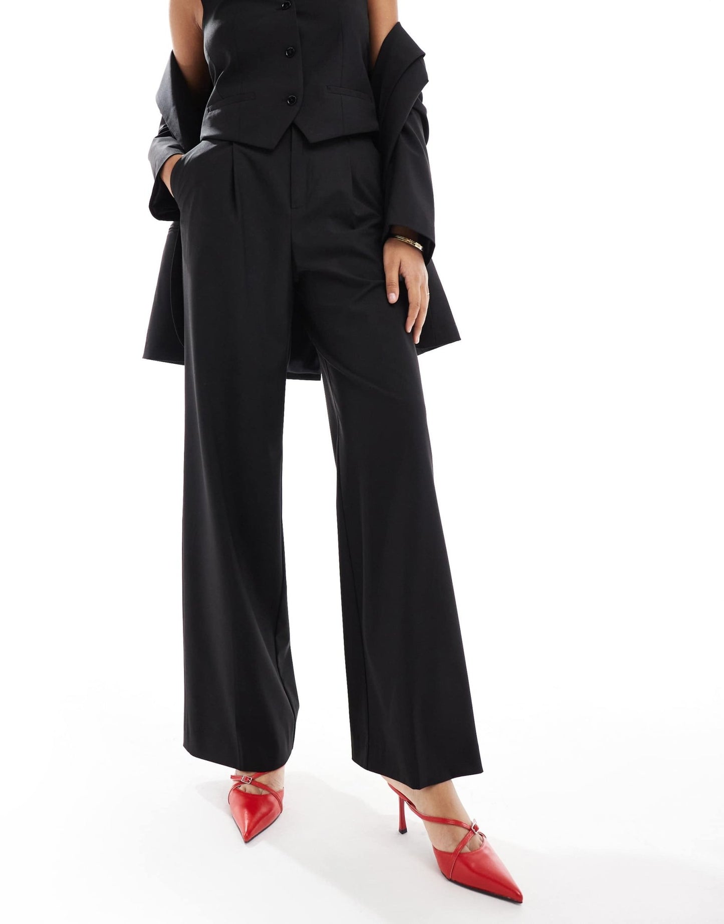 Mango co - ord dad trousers in black - ASOS Sample Sale EU Store
