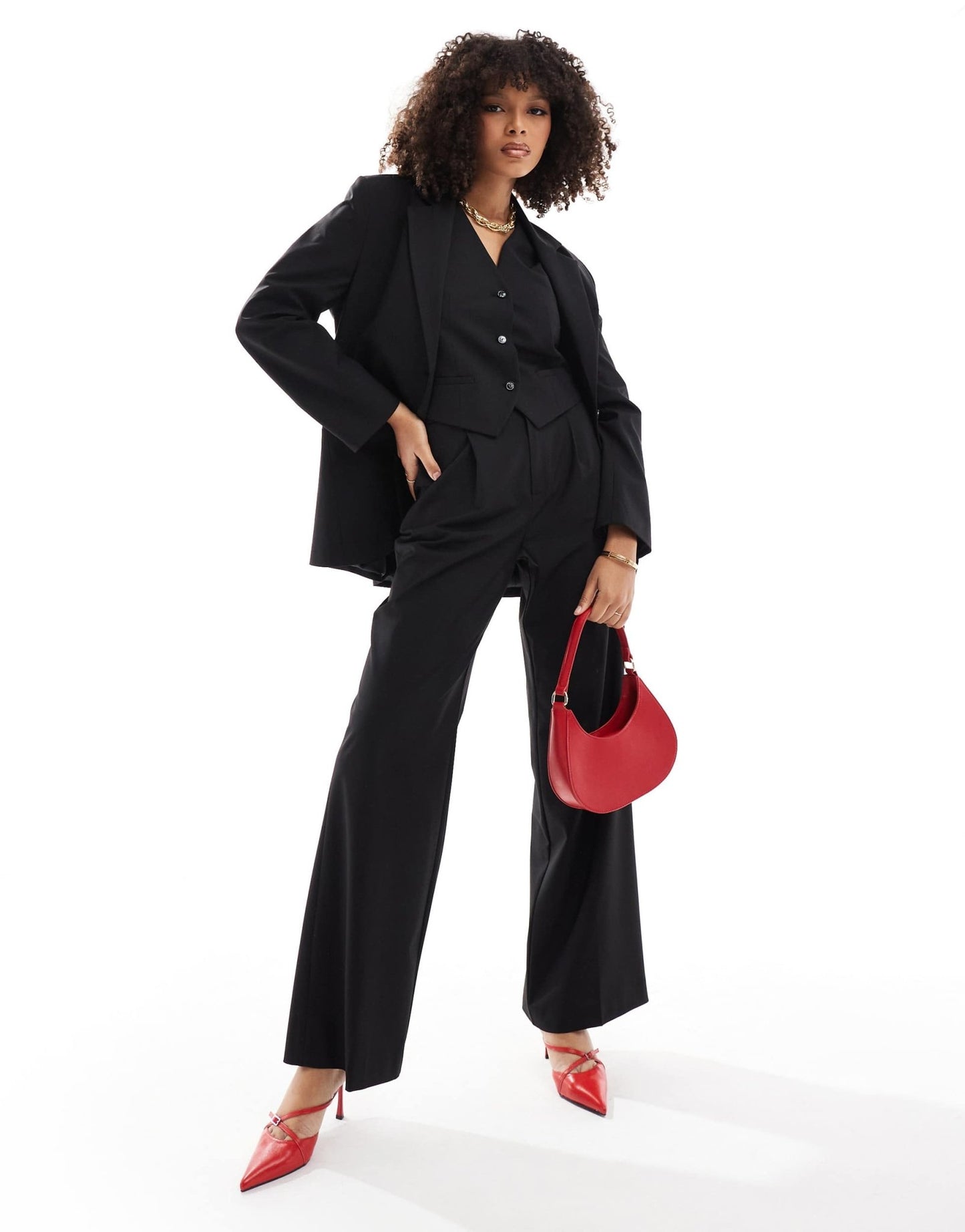 Mango co - ord dad trousers in black - ASOS Sample Sale EU Store
