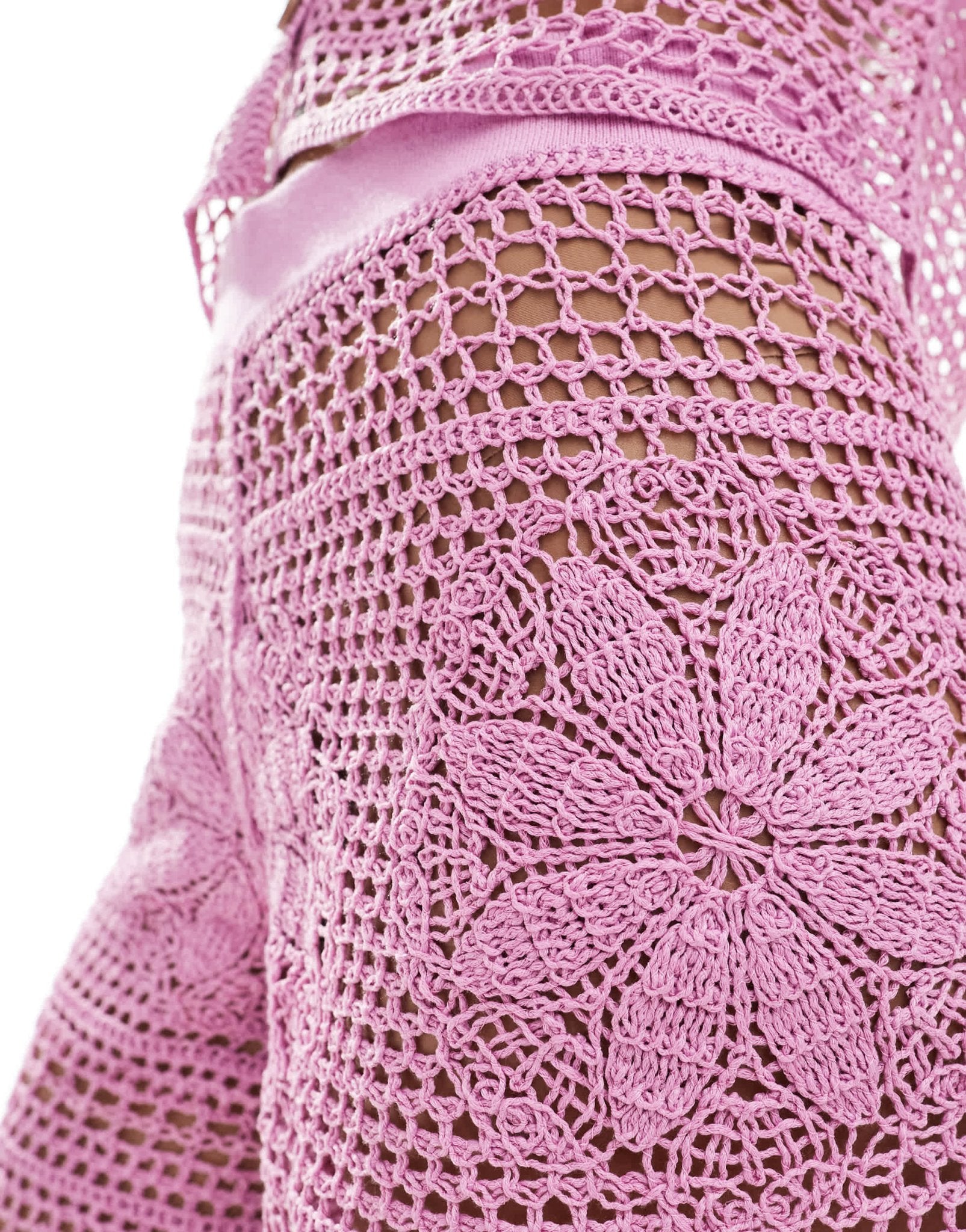 Mango crochet co - ord shorts in pink - ASOS Sample Sale EU Store