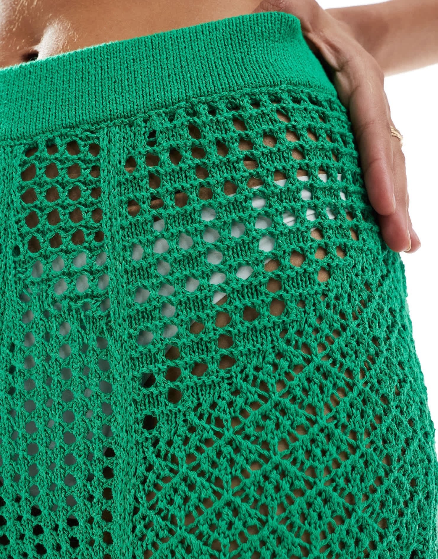 Mango crochet knit trousers in green - ASOS Sample Sale EU Store