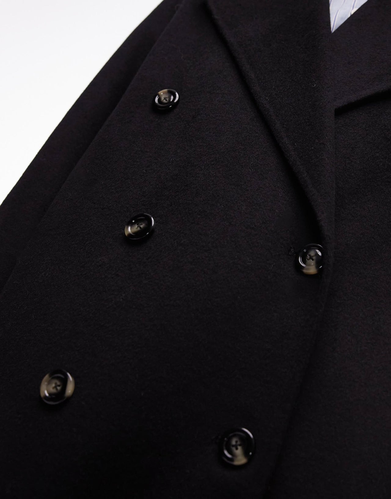 Mango double breasted maxi coat in black - ASOS Sample Sale EU Store