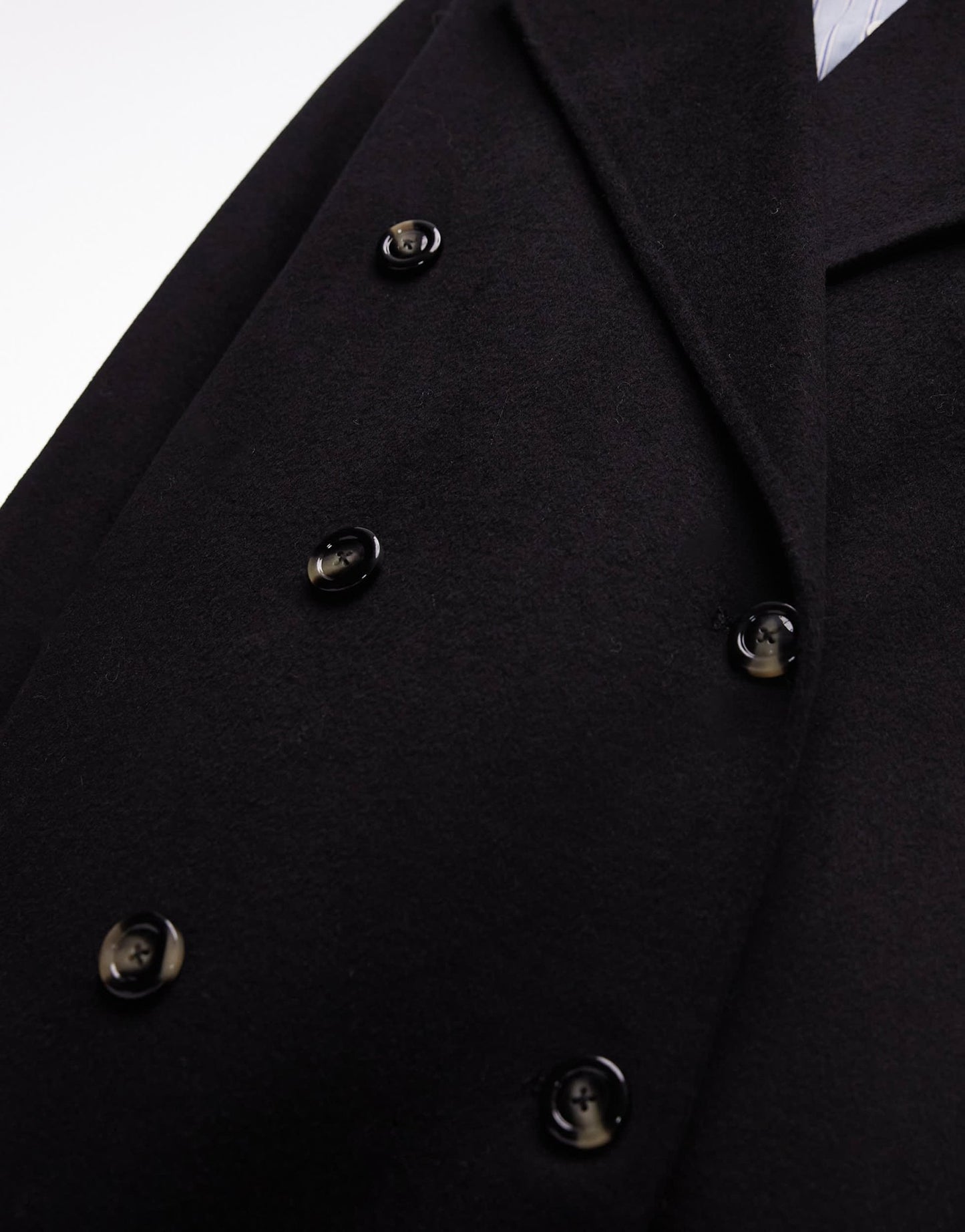 Mango double breasted maxi coat in black - ASOS Sample Sale EU Store