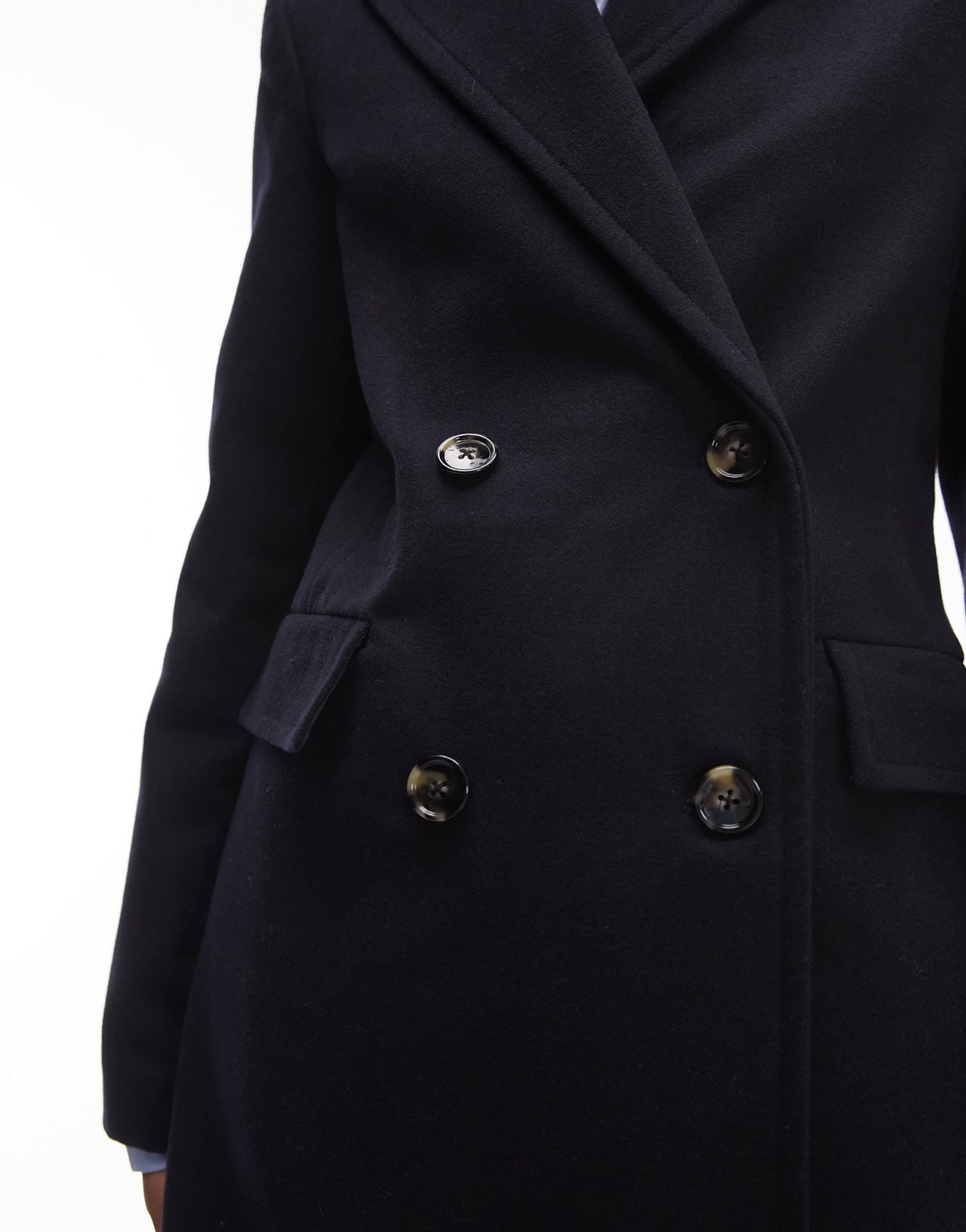 Mango double breasted wool coat in navy - ASOS Sample Sale EU Store