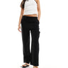 Mango drawstring slim trouser in black