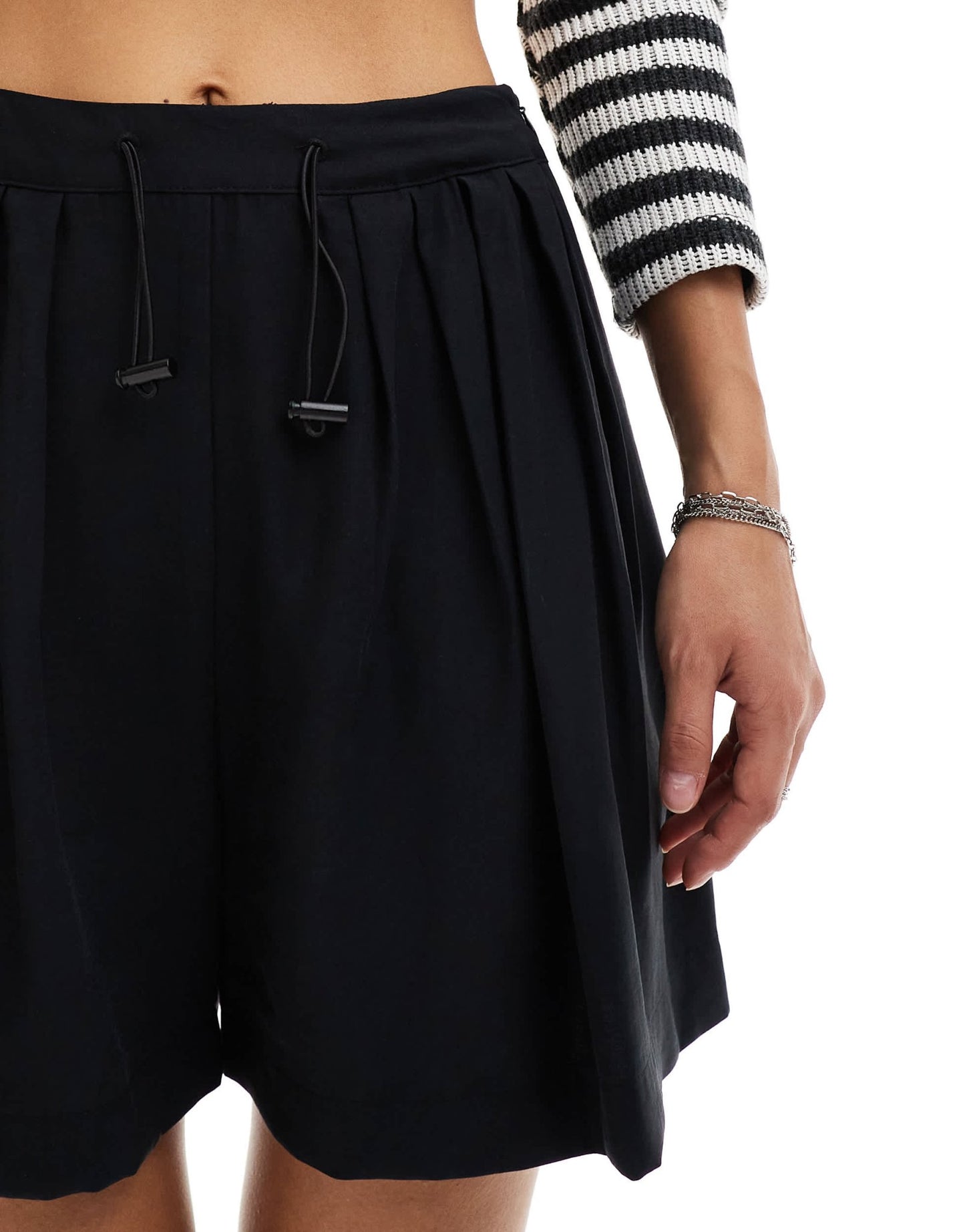 Mango drawstring waist shorts in black - ASOS Sample Sale EU Store