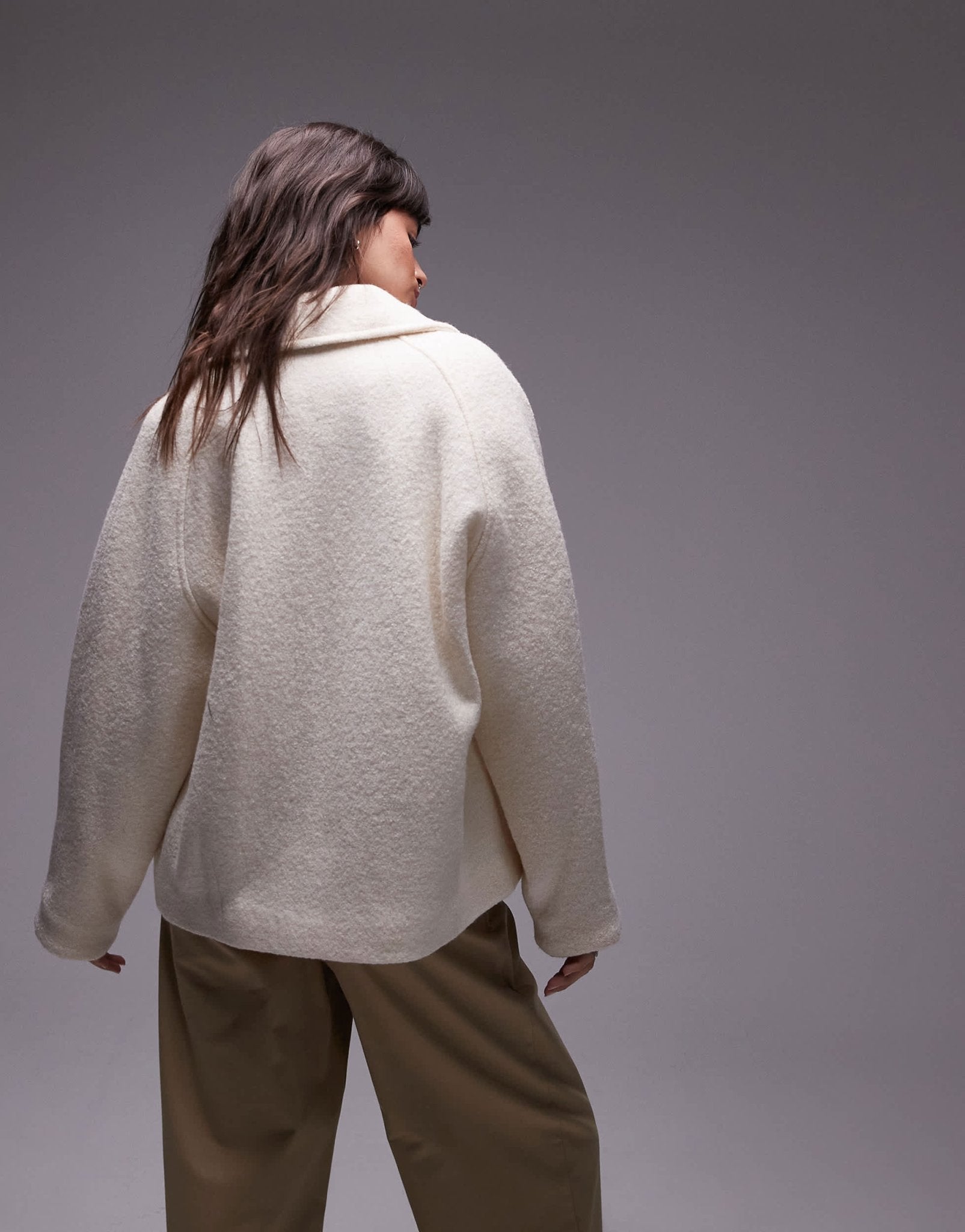 Mango felted bomber jacket in white - ASOS Sample Sale EU Store