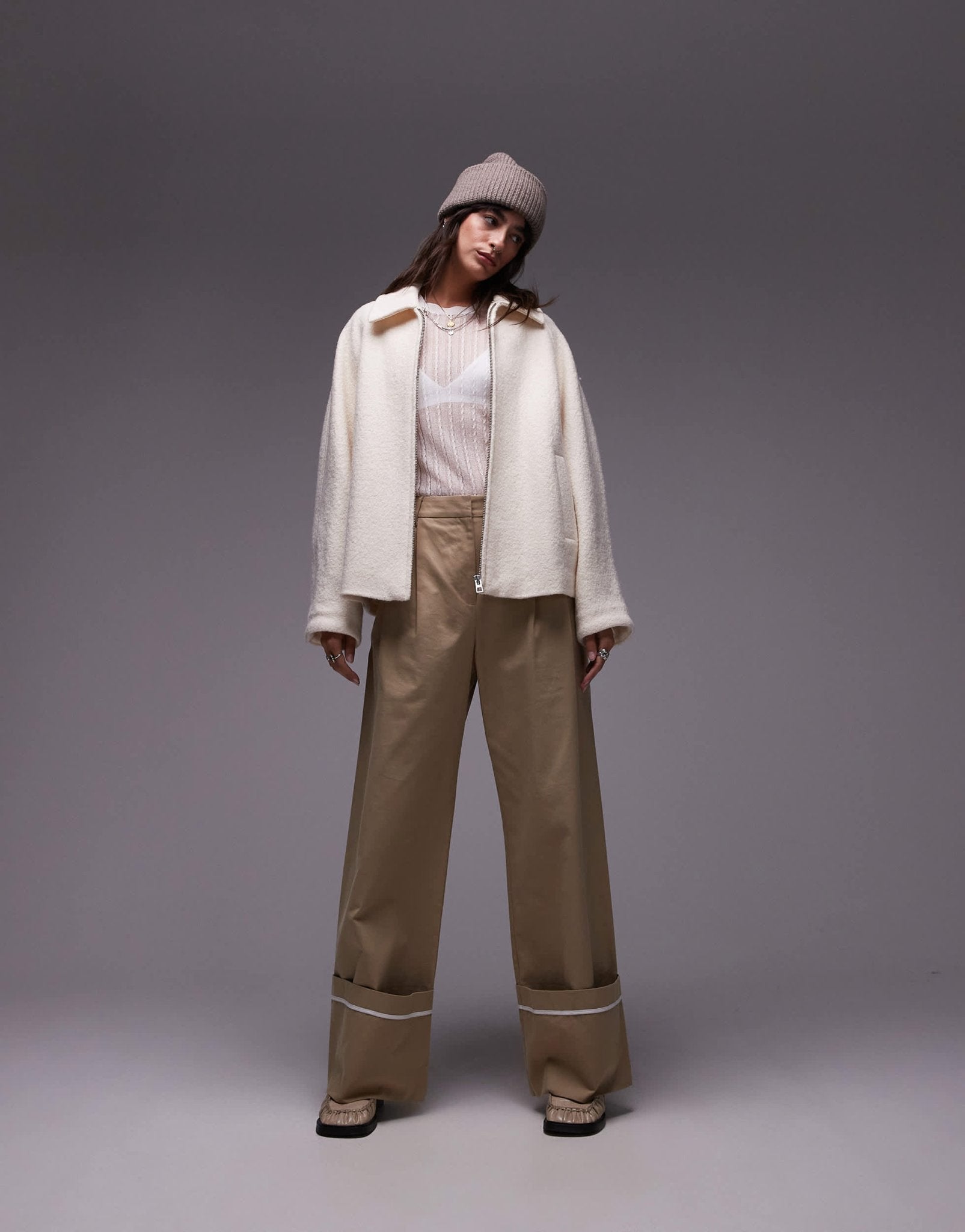Mango felted bomber jacket in white - ASOS Sample Sale EU Store