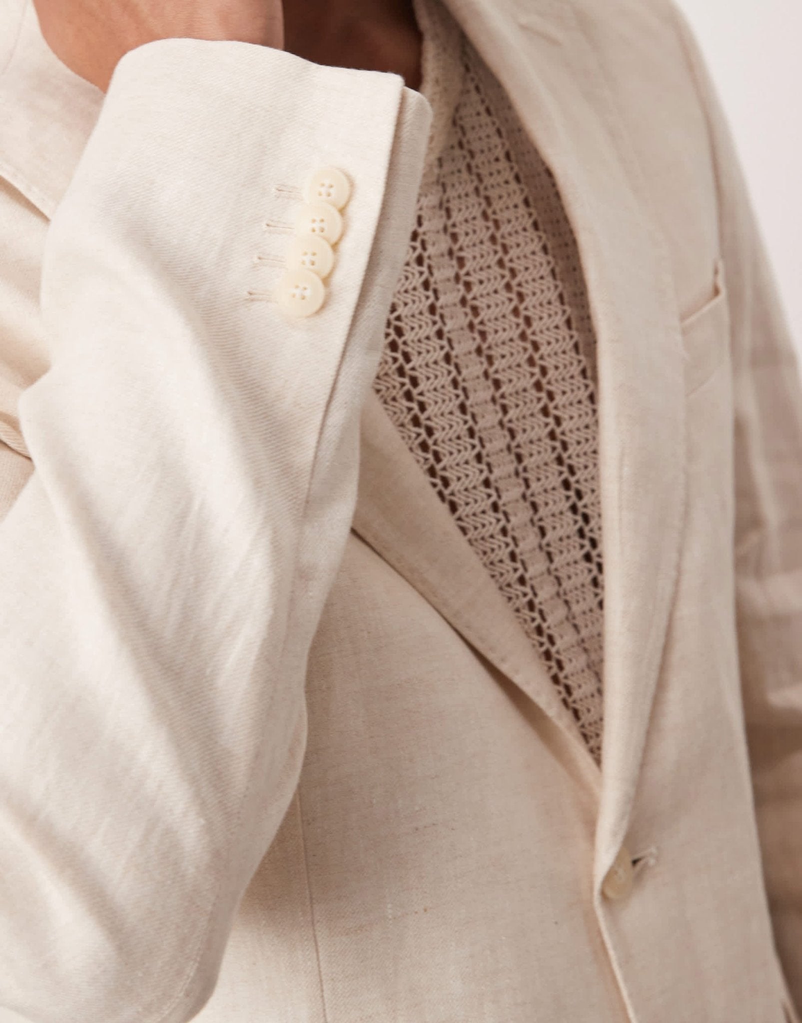 Mango flax linen blazer co - ord in light beige - ASOS Sample Sale EU Store