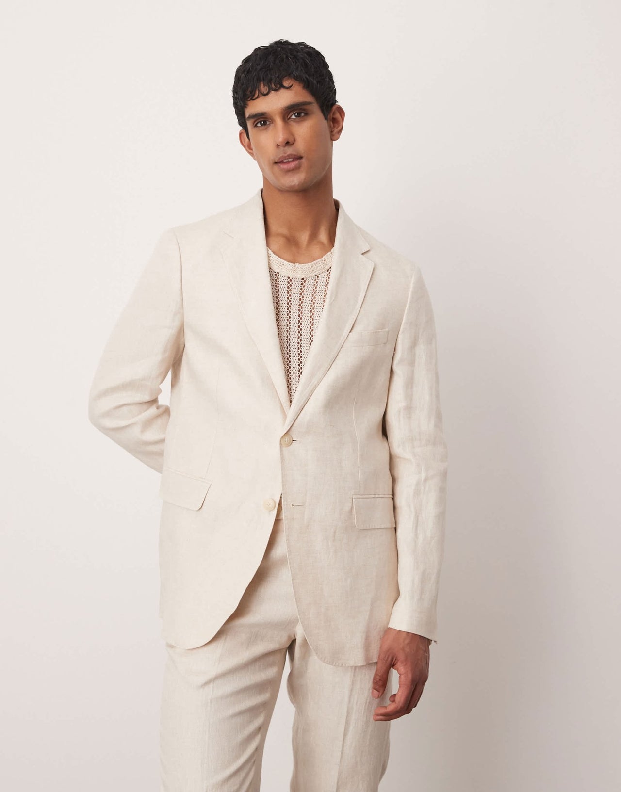 Mango flax linen blazer co - ord in light beige - ASOS Sample Sale EU Store