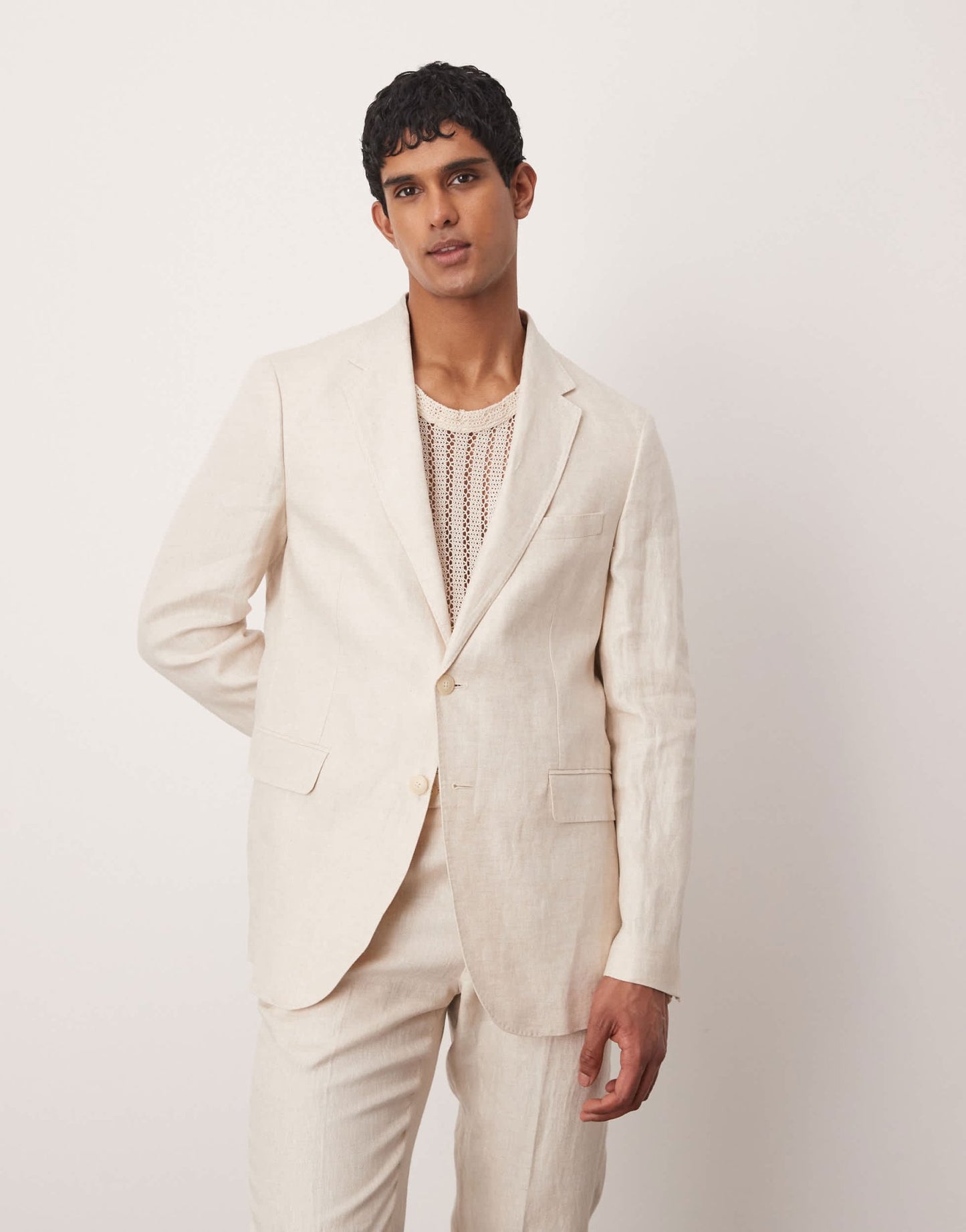 Mango flax linen blazer co - ord in light beige - ASOS Sample Sale EU Store