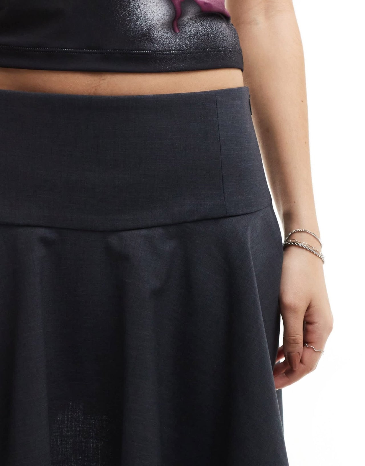 Mango hanky hem tailored skirt in grey - ASOS Sample Sale EU Store