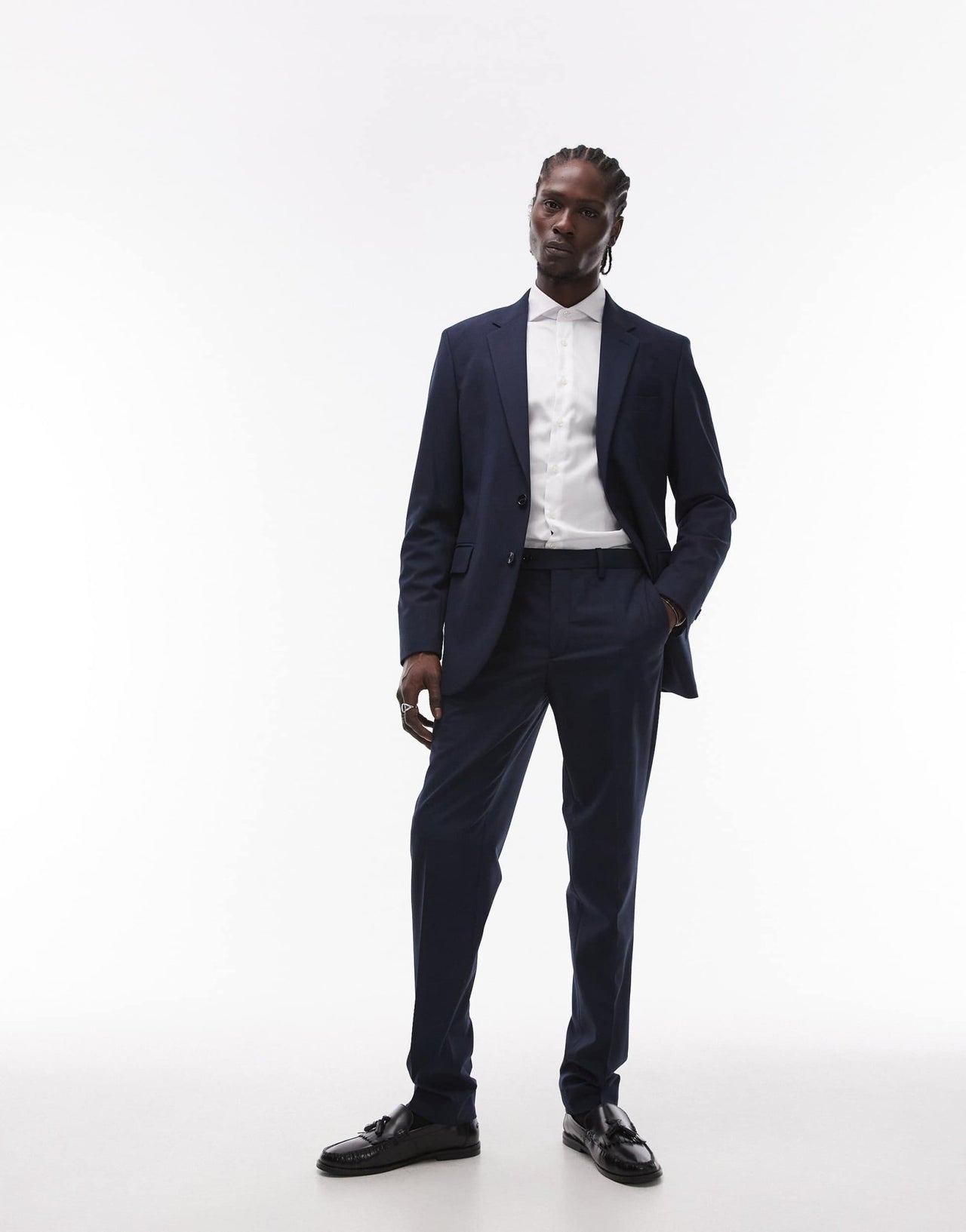Mango herringbone blazer co - ord in navy - ASOS Sample Sale EU Store