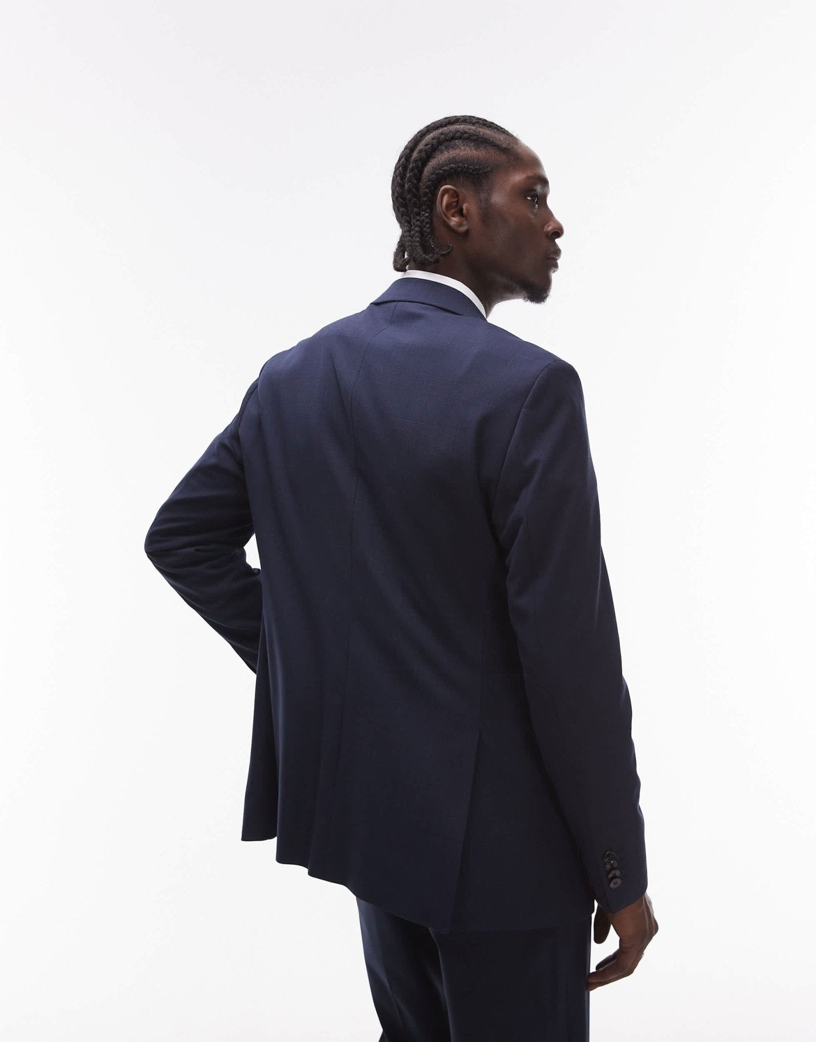 Mango herringbone blazer co - ord in navy - ASOS Sample Sale EU Store