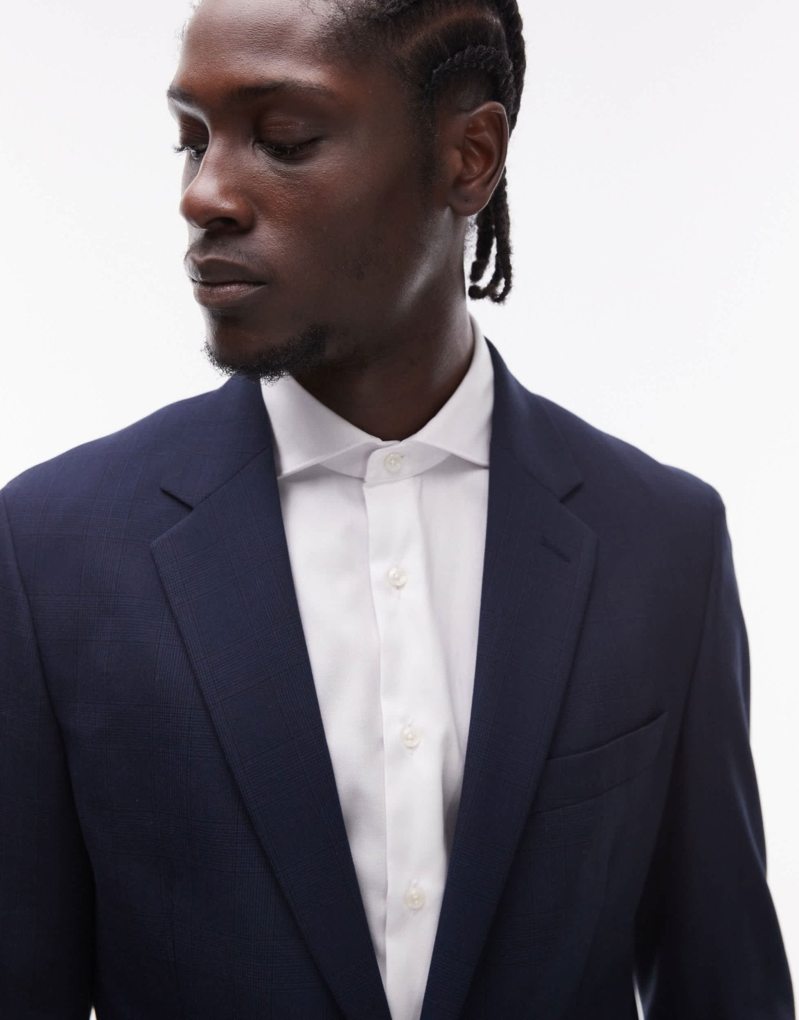 Mango herringbone blazer co - ord in navy - ASOS Sample Sale EU Store