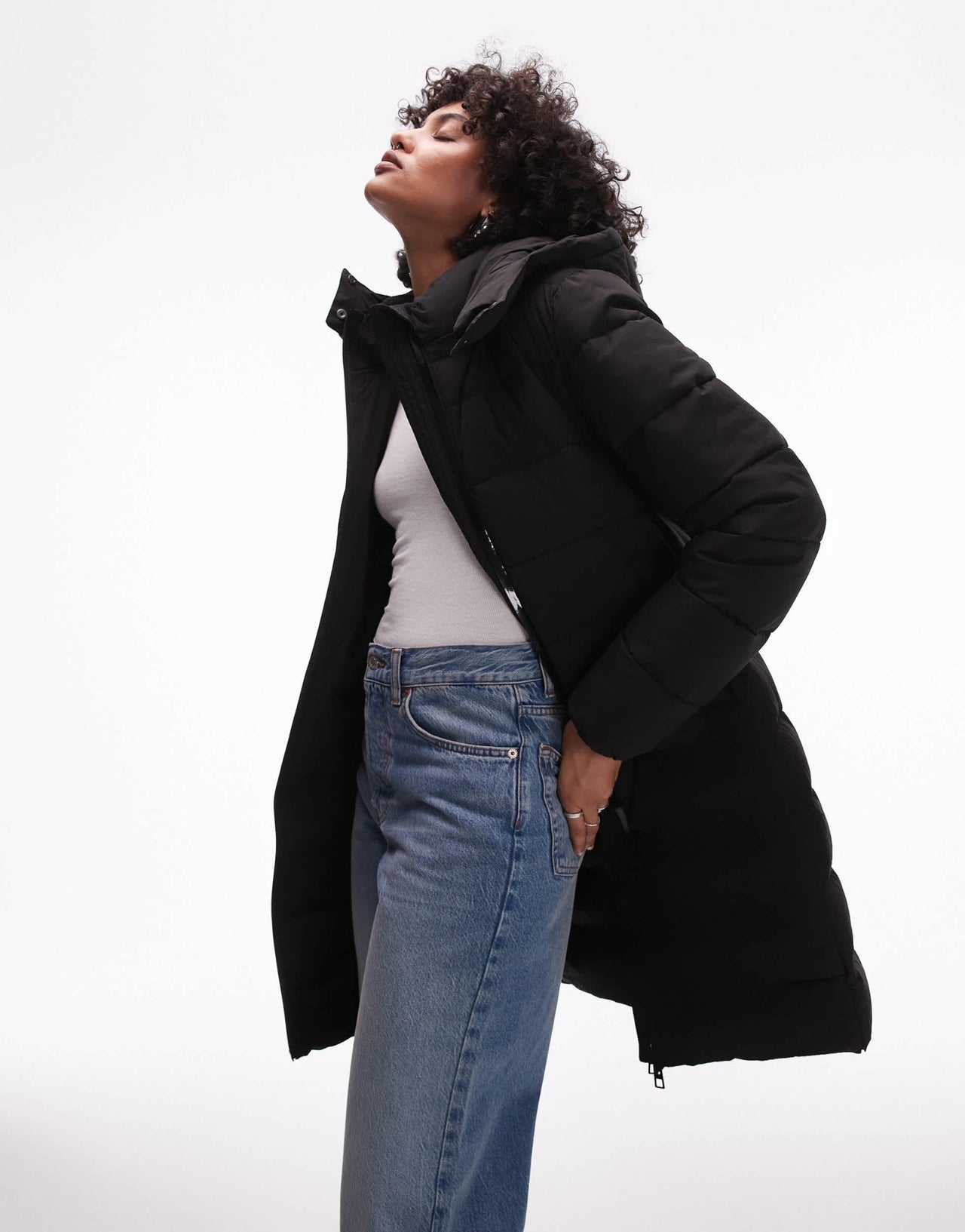 Mango hooded puffer jacket in black - ASOS Sample Sale EU Store