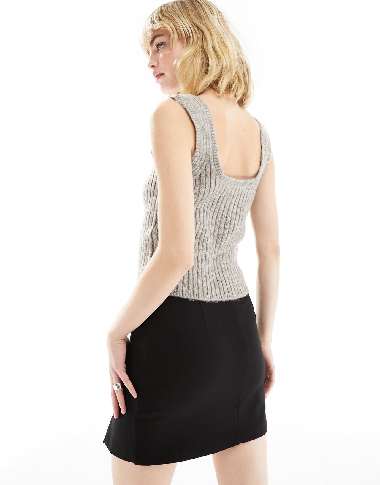 Mango knitted cami top in grey - ASOS Sample Sale EU Store