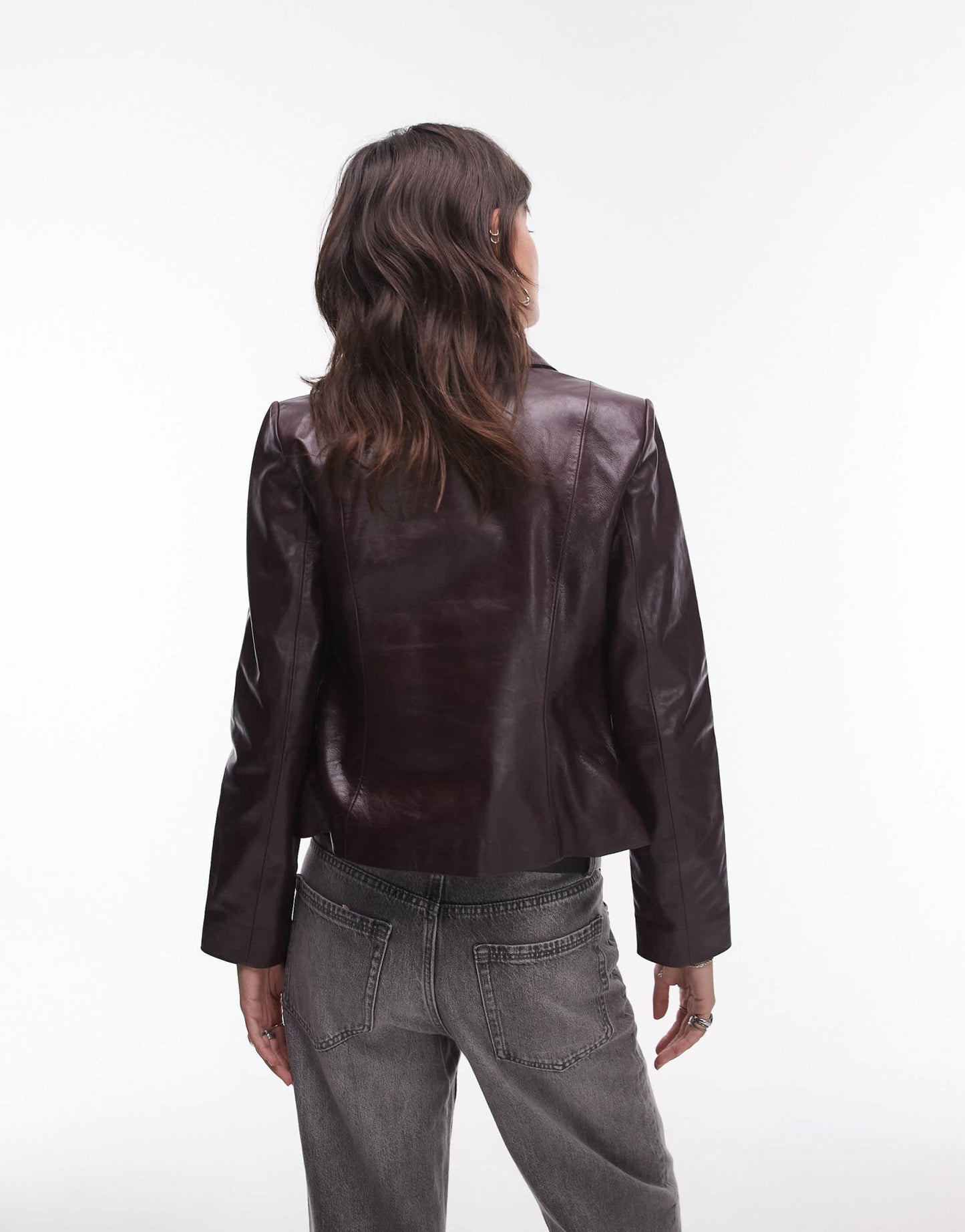 Mango leather blazer in dark red - ASOS Sample Sale EU Store