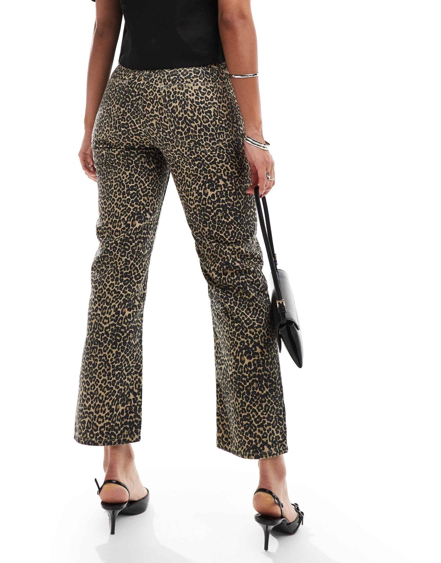 Mango leopard print straight leg jeans in brown - ASOS Sample Sale EU Store