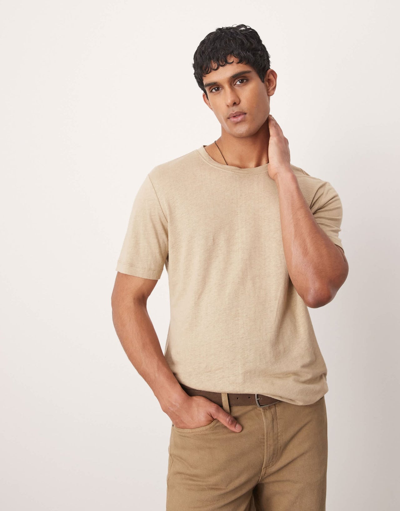 Mango lightweight t-shirt in light beige - ASOS Sample Sale EU Store