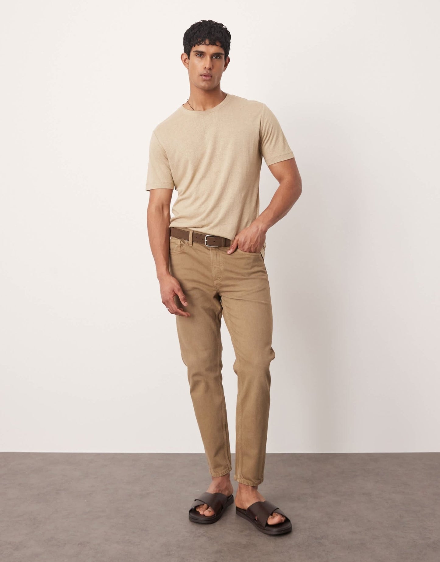 Mango lightweight t-shirt in light beige - ASOS Sample Sale EU Store