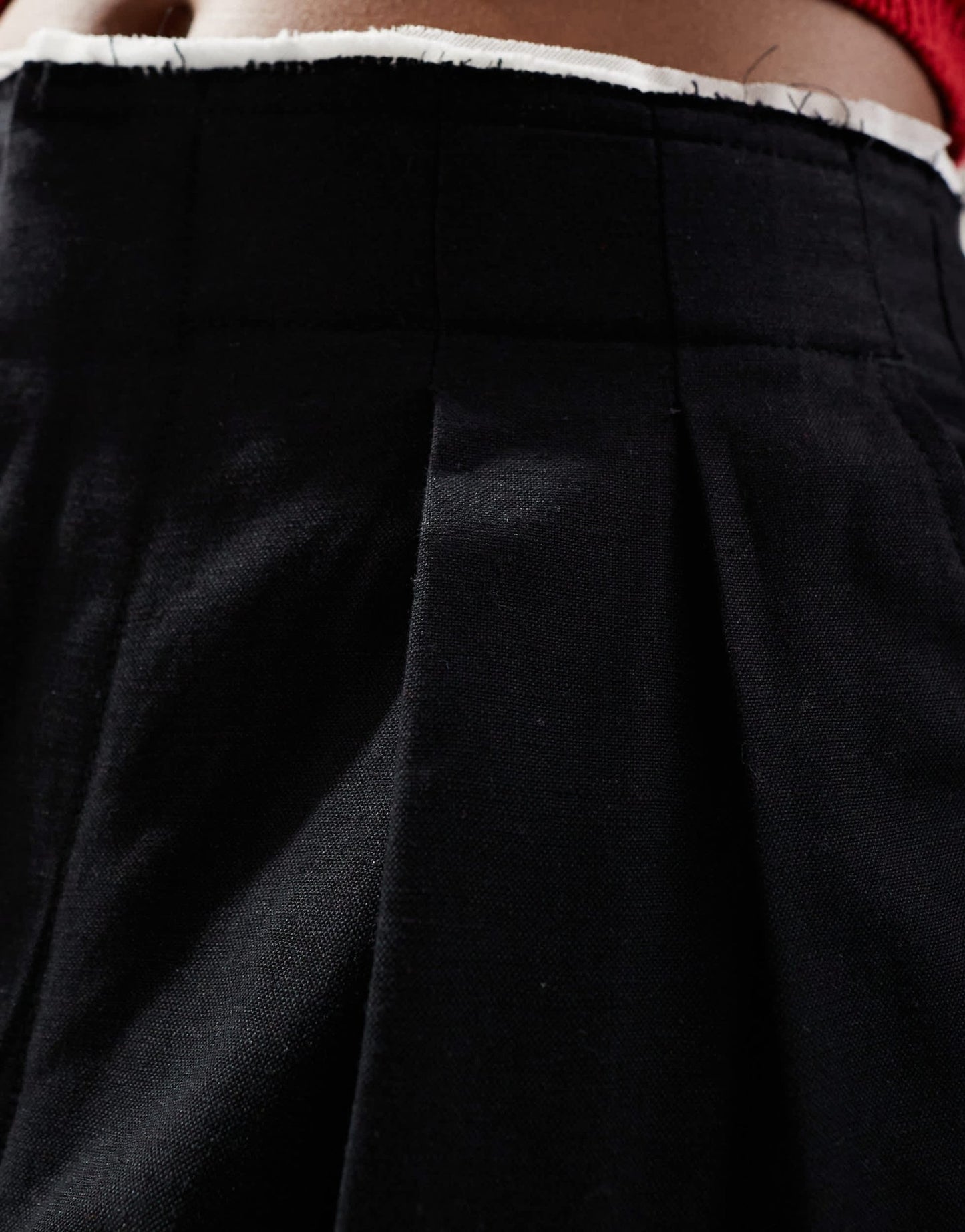 Mango linen mix waistband trouser in black - ASOS Sample Sale EU Store