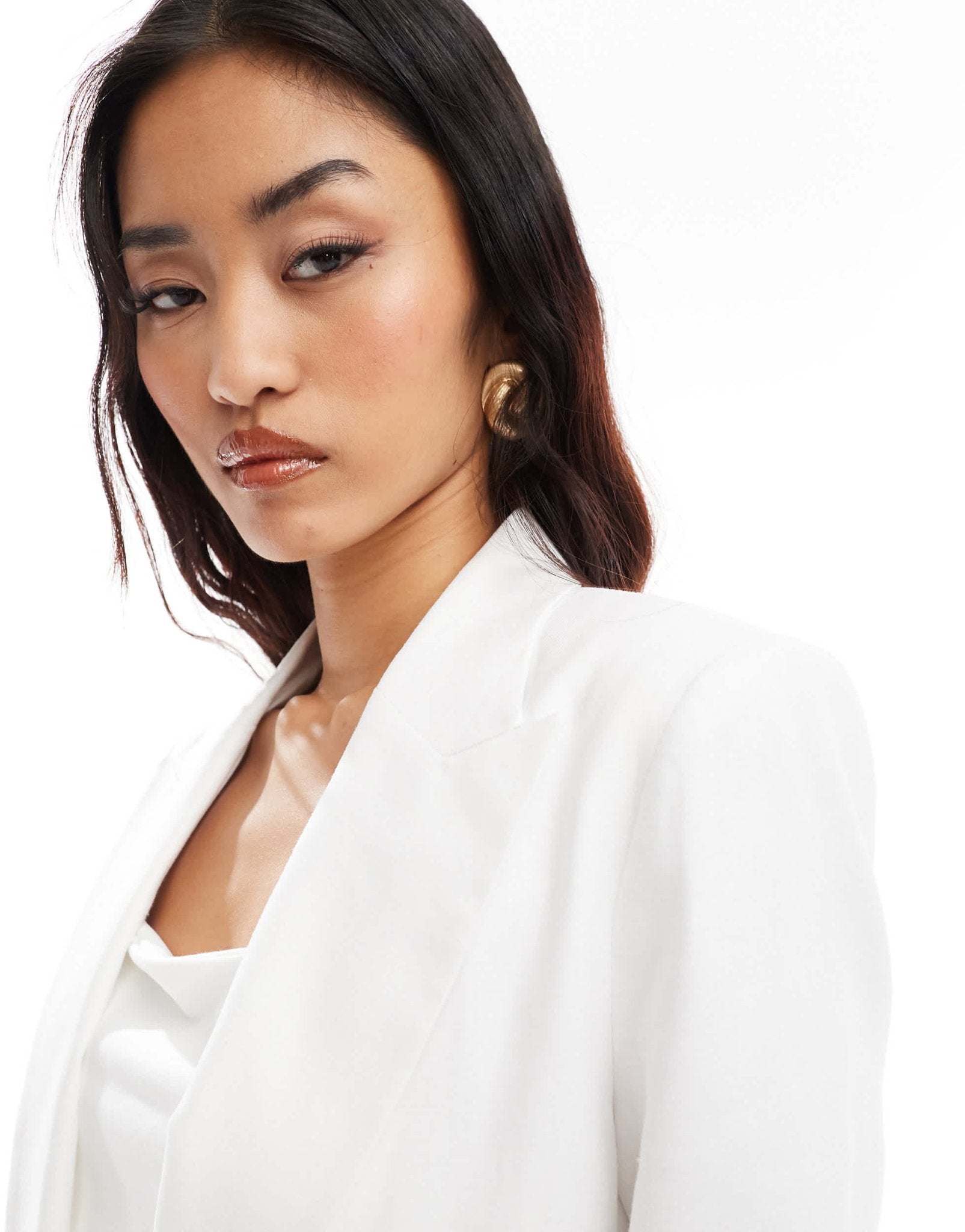Mango linen relaxed blazer in white - ASOS Sample Sale EU Store
