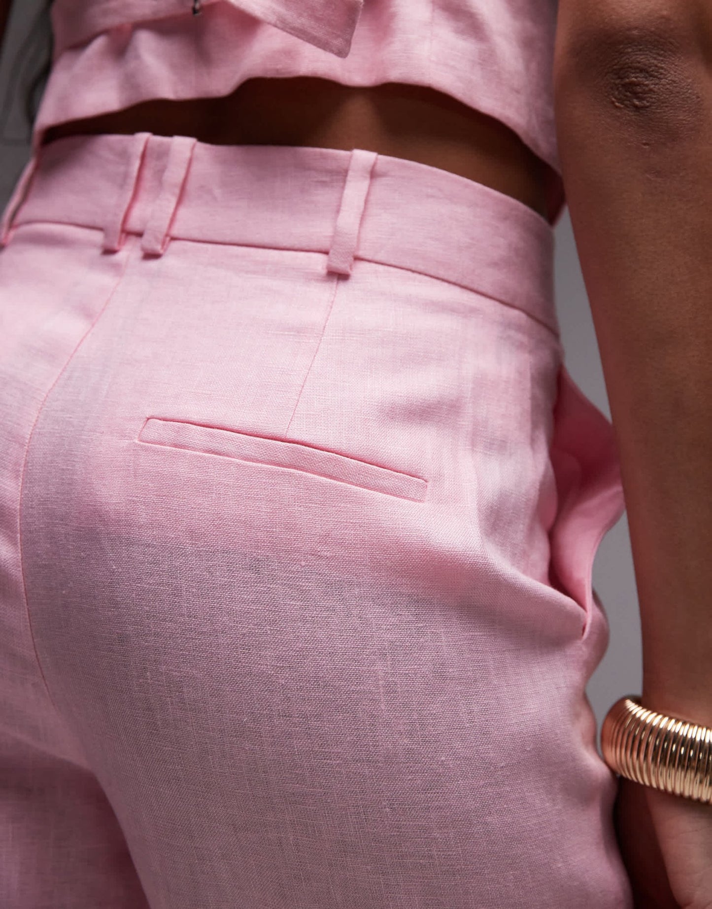 Mango linen tailored trouser co - ord in pink - ASOS Sample Sale EU Store