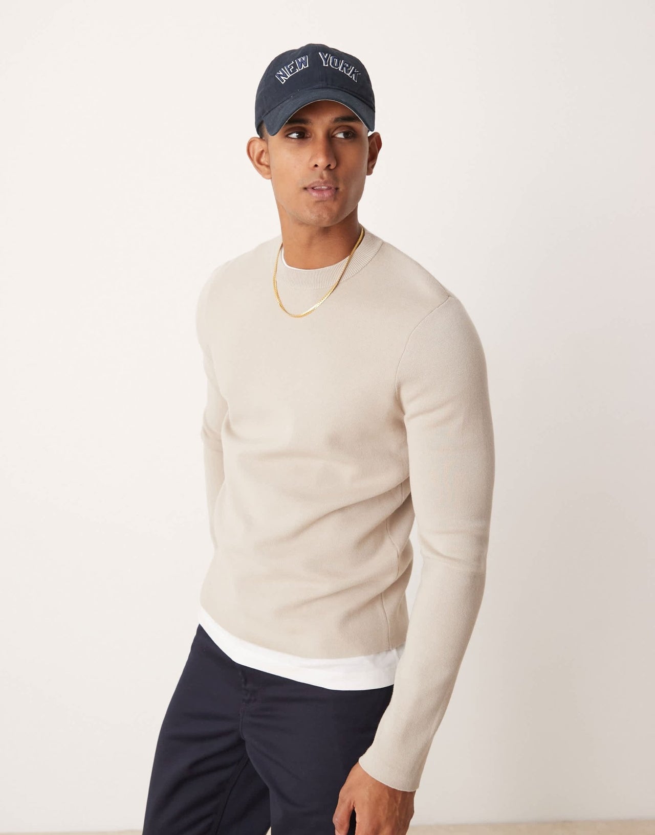 Mango long sleeve jersey sweat in beige - ASOS Sample Sale EU Store