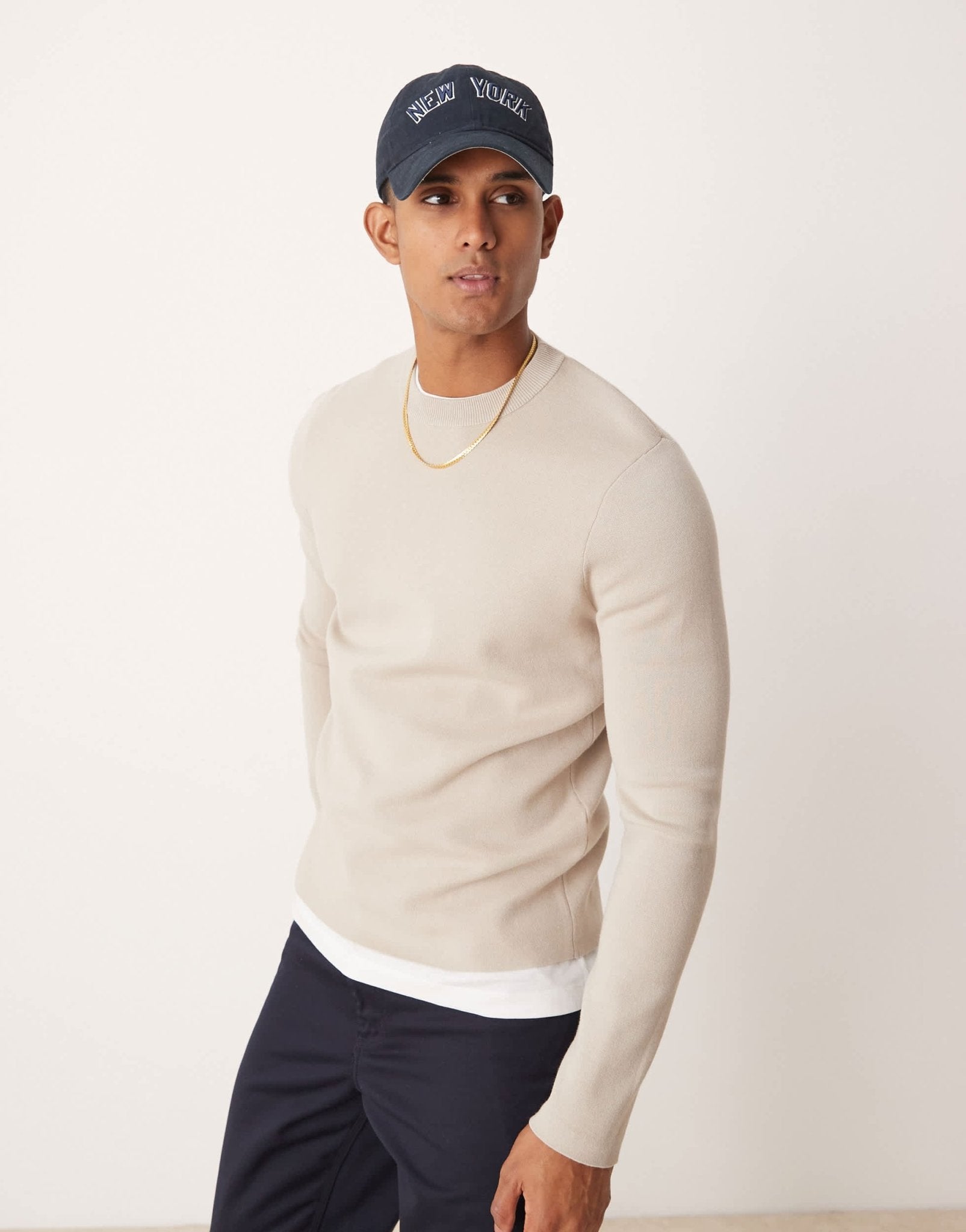 Mango long sleeve jersey sweat in beige - ASOS Sample Sale EU Store