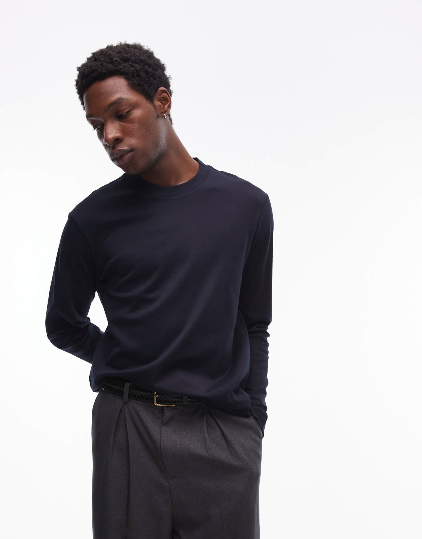 Mango long sleeve t-shirt in navy - ASOS Sample Sale EU Store