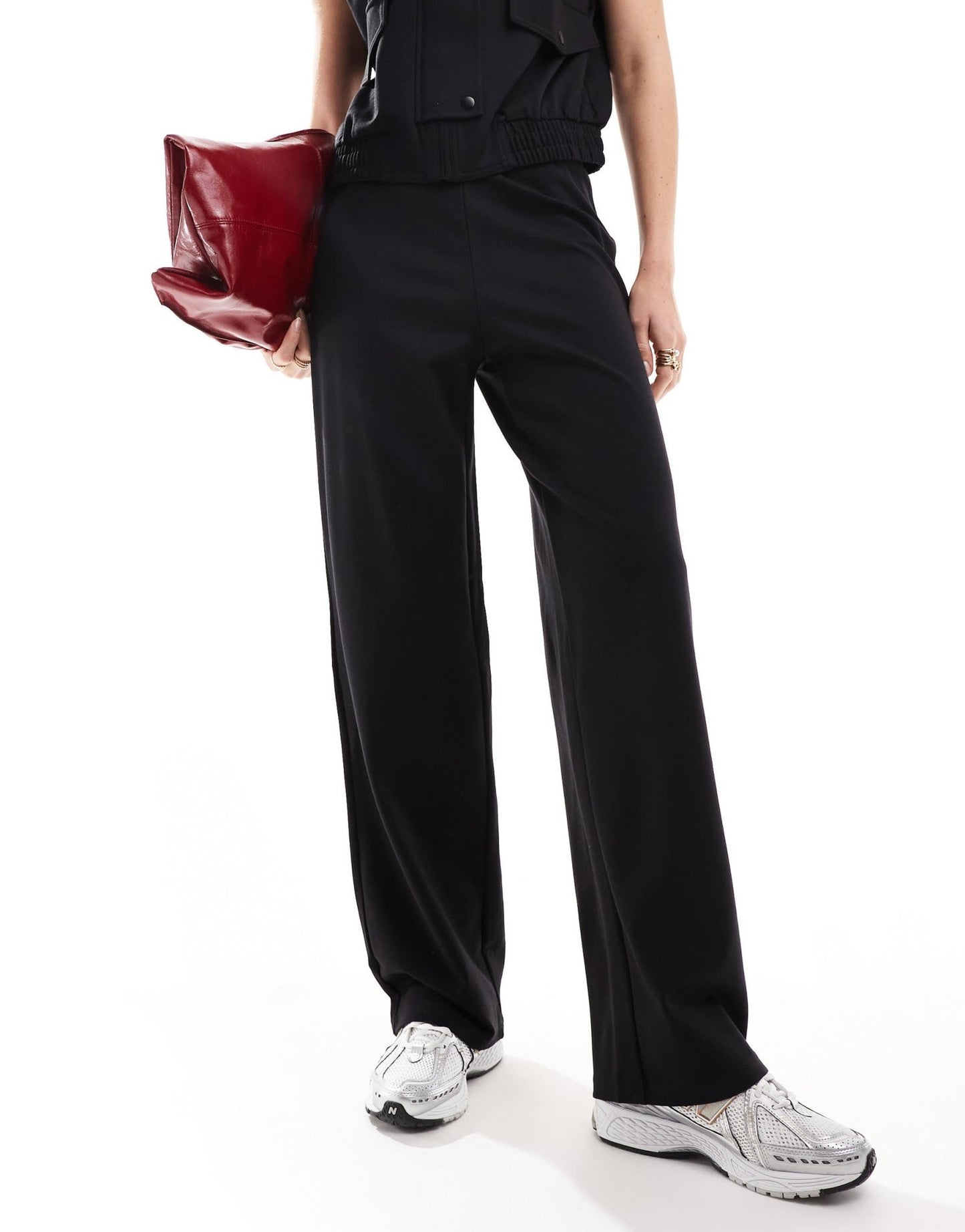 Mango long straight leg co - ord trousers in black - ASOS Sample Sale EU Store