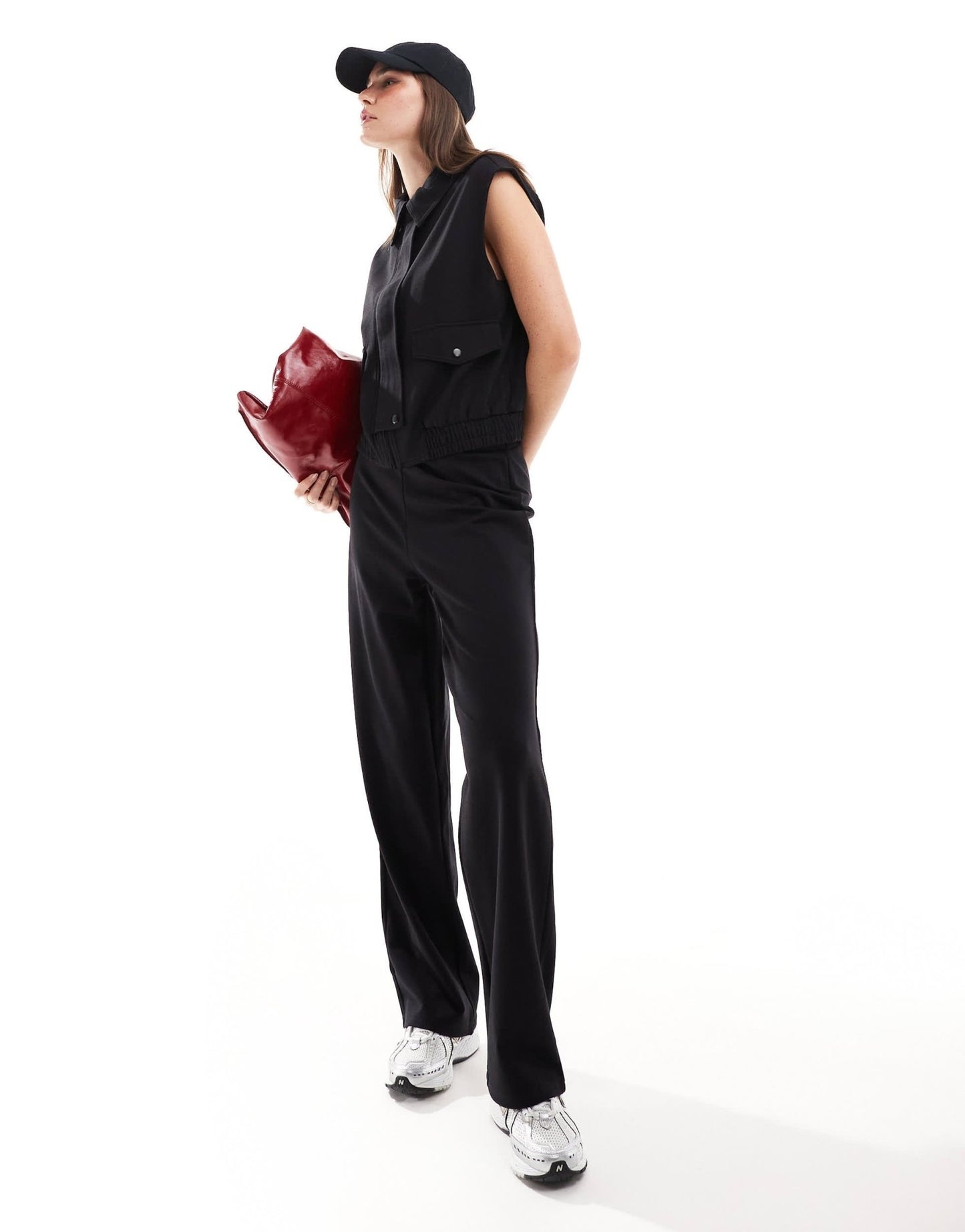 Mango long straight leg co - ord trousers in black - ASOS Sample Sale EU Store