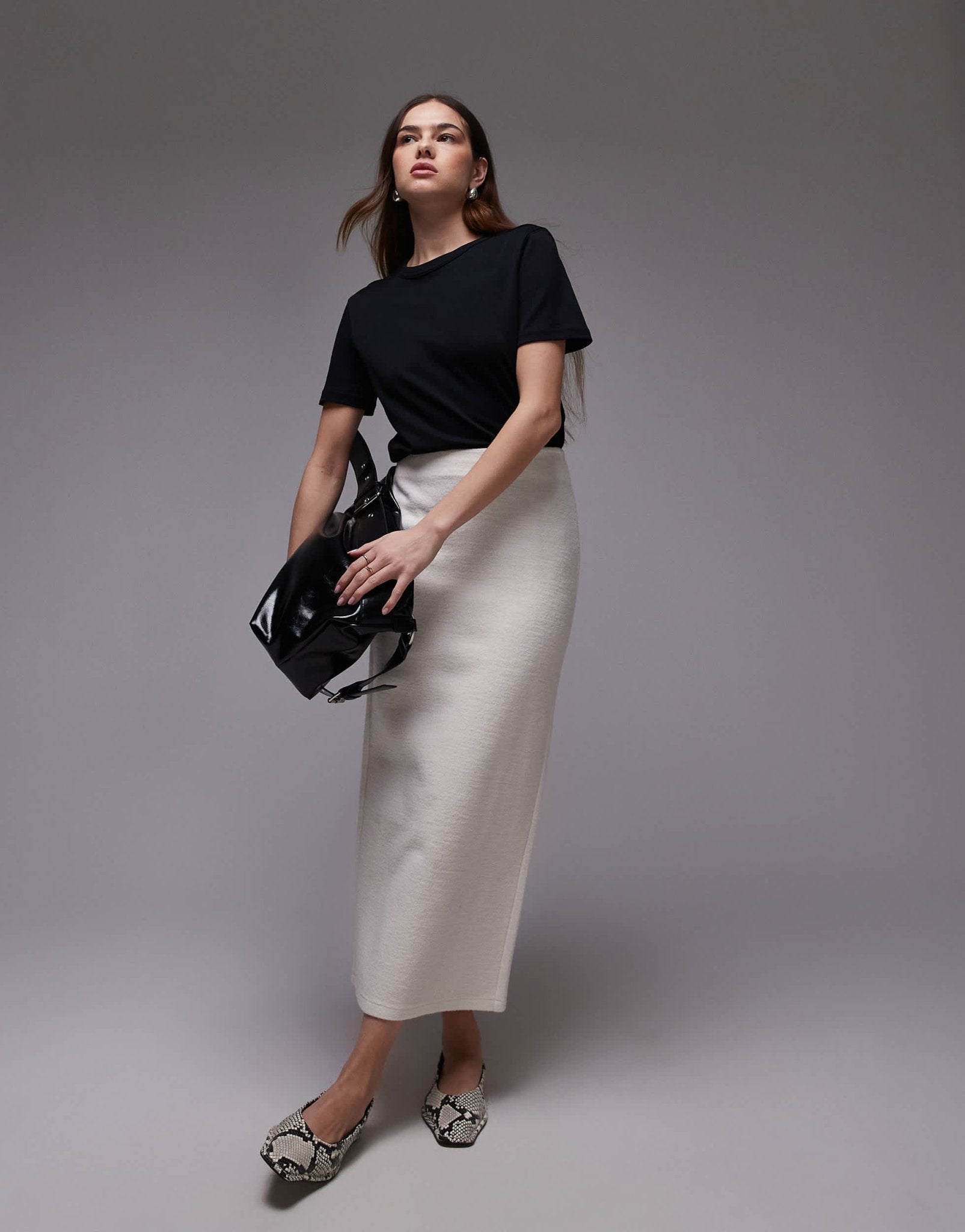 Mango midi skirt in light beige - ASOS Sample Sale EU Store