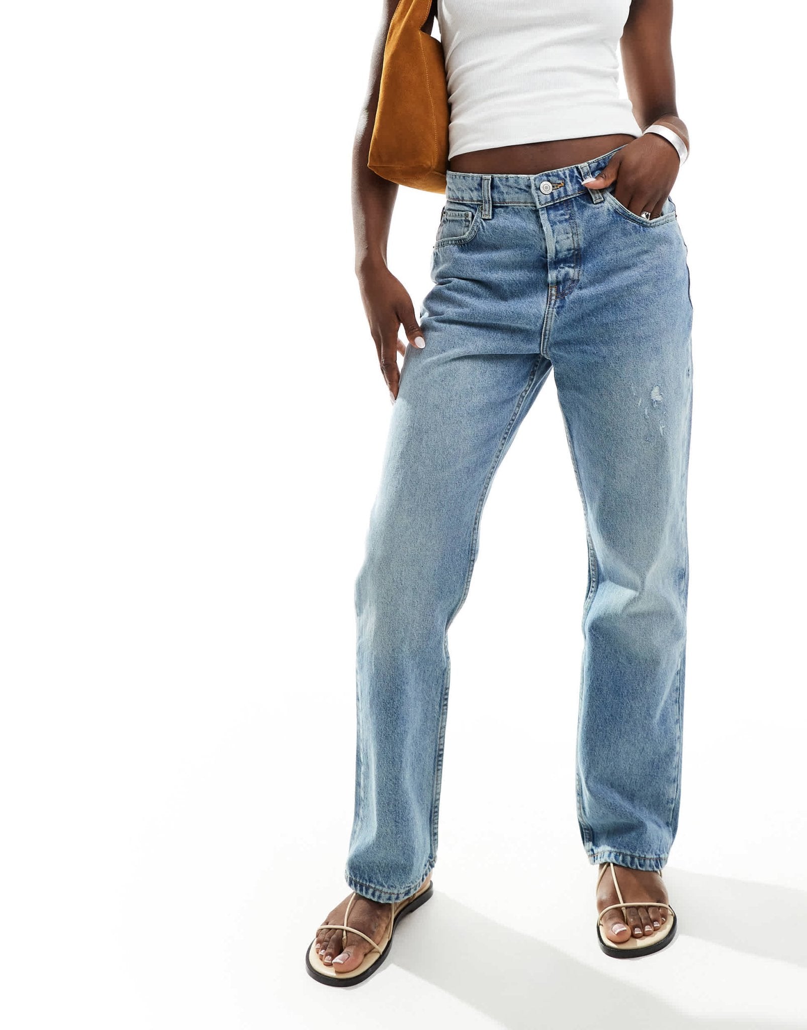Mango Millie slimmer straight leg jeans in light blue - ASOS Sample Sale EU Store
