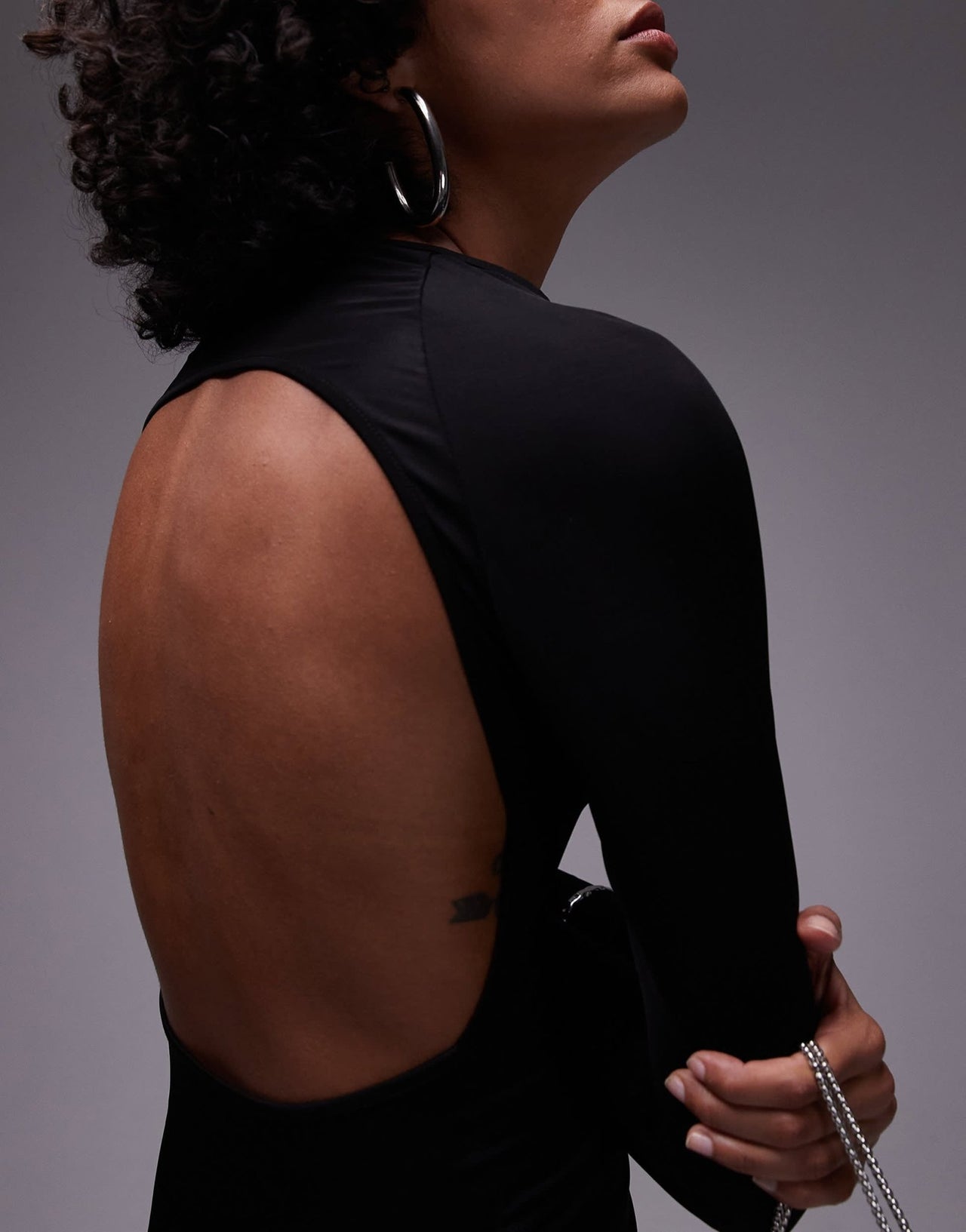 Mango open back detail maxi dress in black - ASOS Sample Sale EU Store