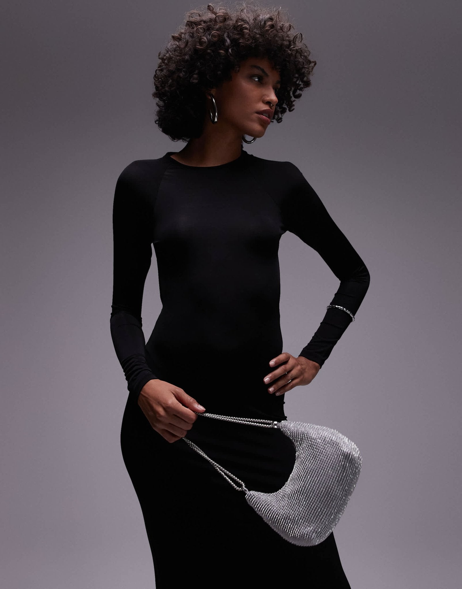 Mango open back detail maxi dress in black - ASOS Sample Sale EU Store