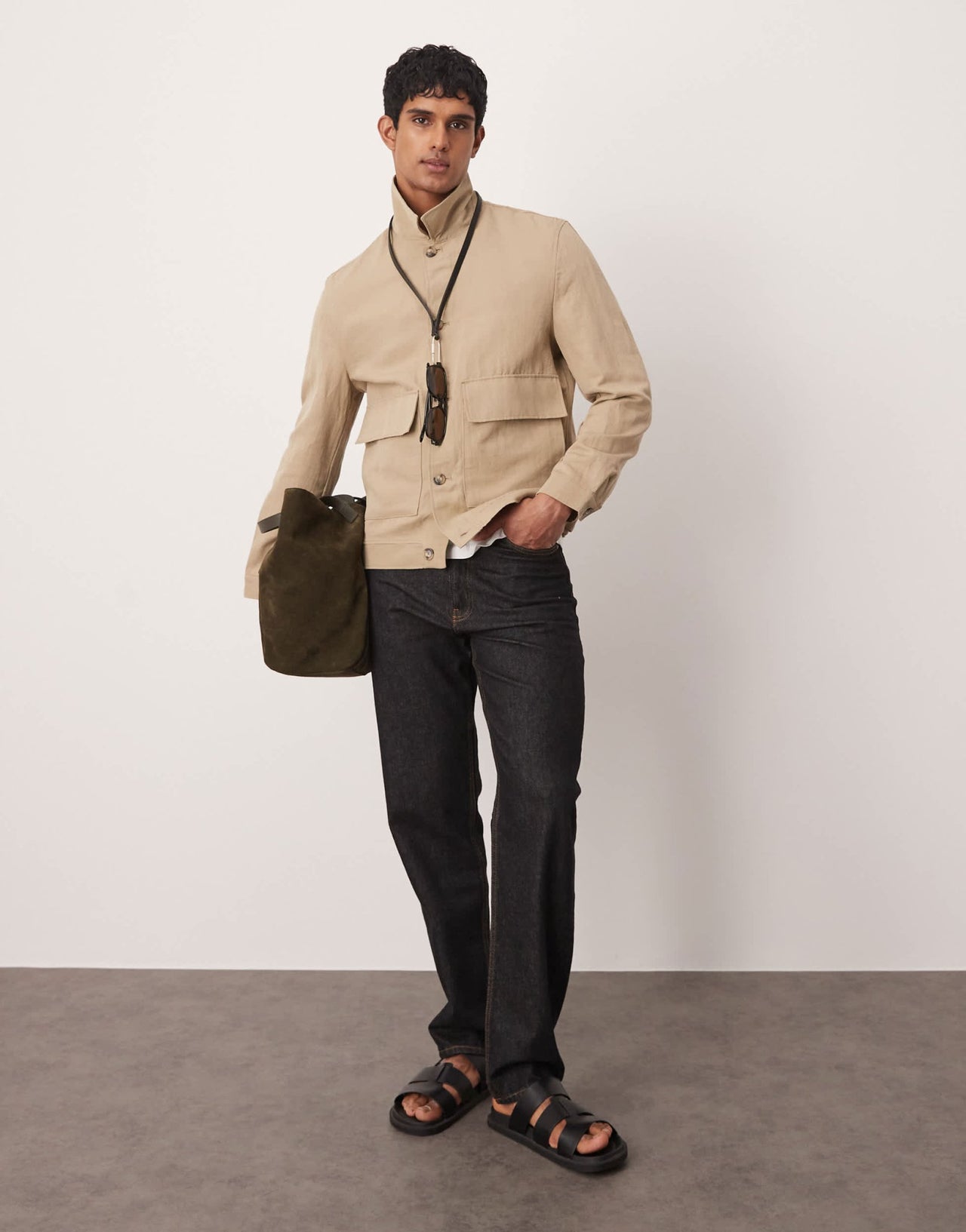 Mango overshirt in tan - ASOS Sample Sale EU Store