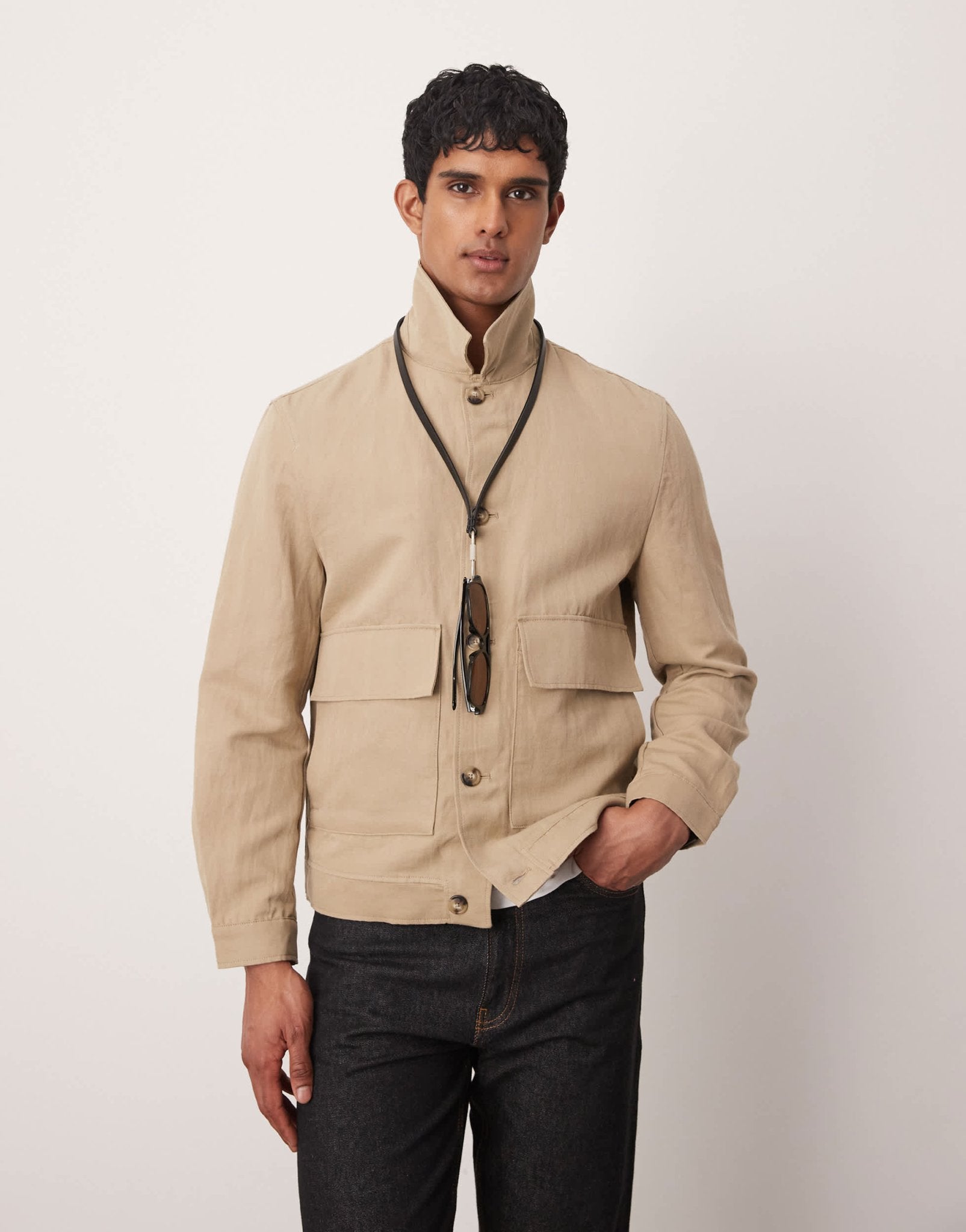 Mango overshirt in tan - ASOS Sample Sale EU Store